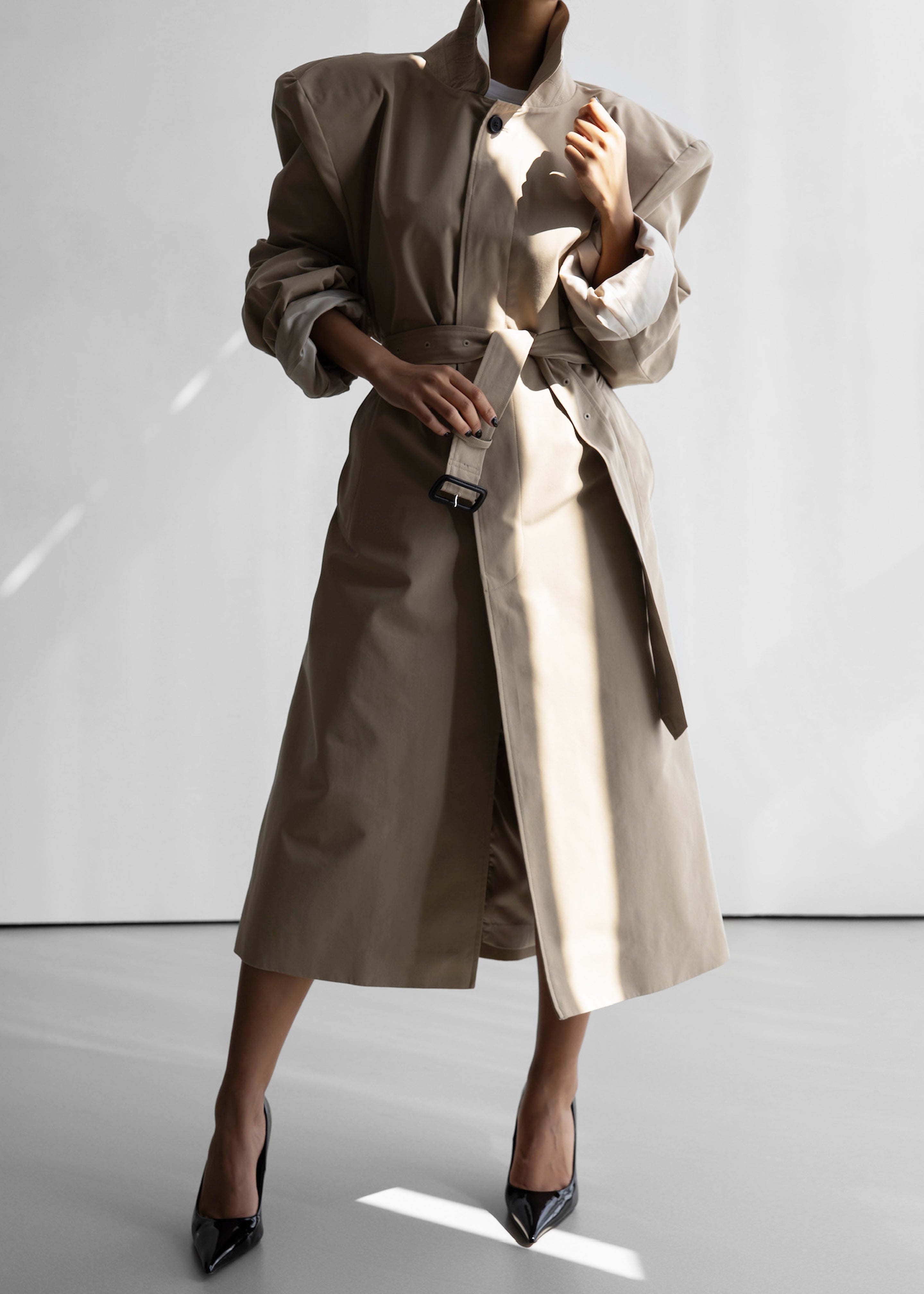 Emden Padded Overcoat - Beige - 6