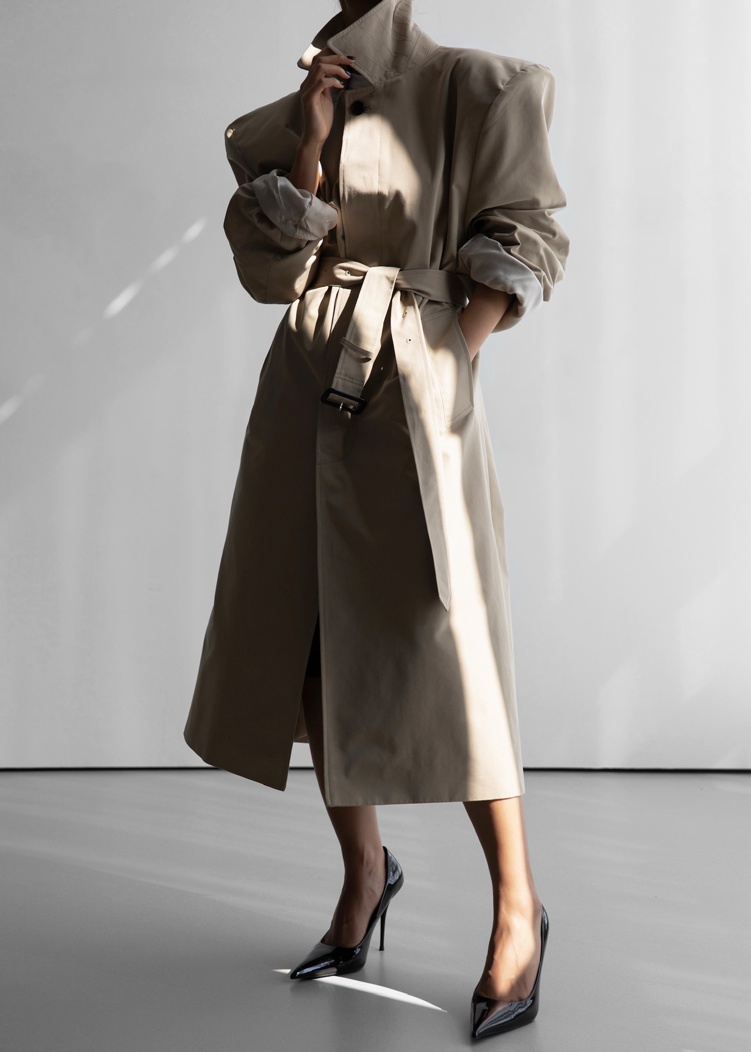 Emden Padded Overcoat - Beige - 7