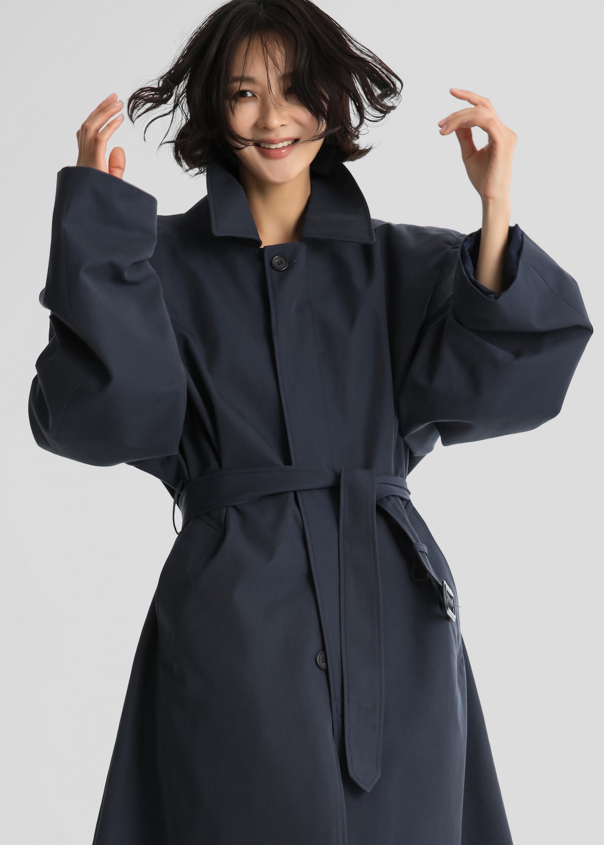Emden Padded Overcoat - Navy - 4