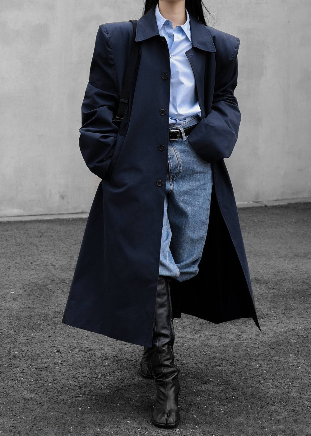 Emden Padded Overcoat - Navy