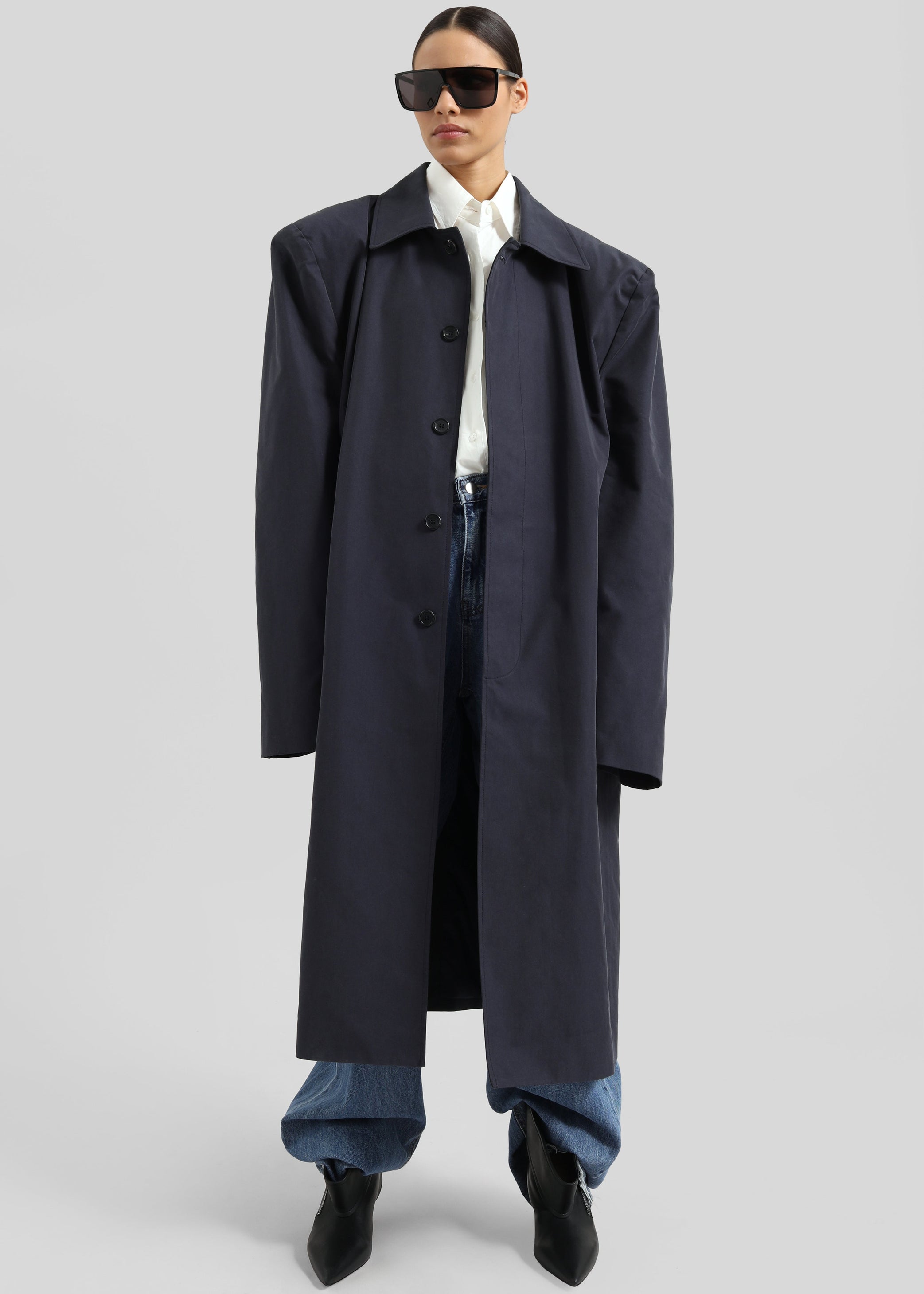 Shop the look image for Emden Padded Overcoat - Navy