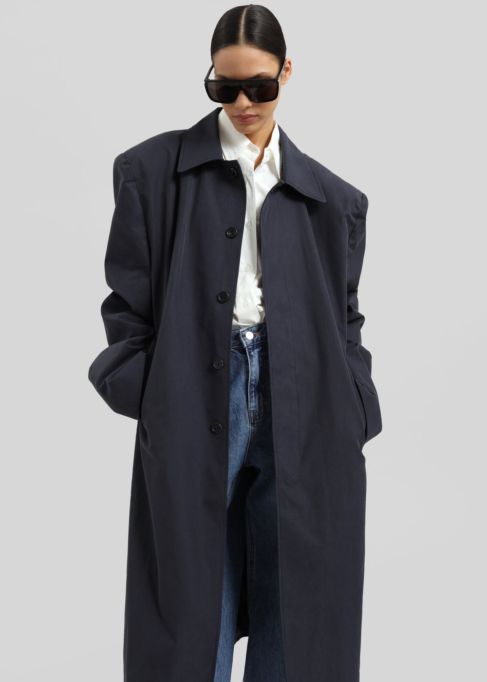 Emden Padded Overcoat - Navy - 1