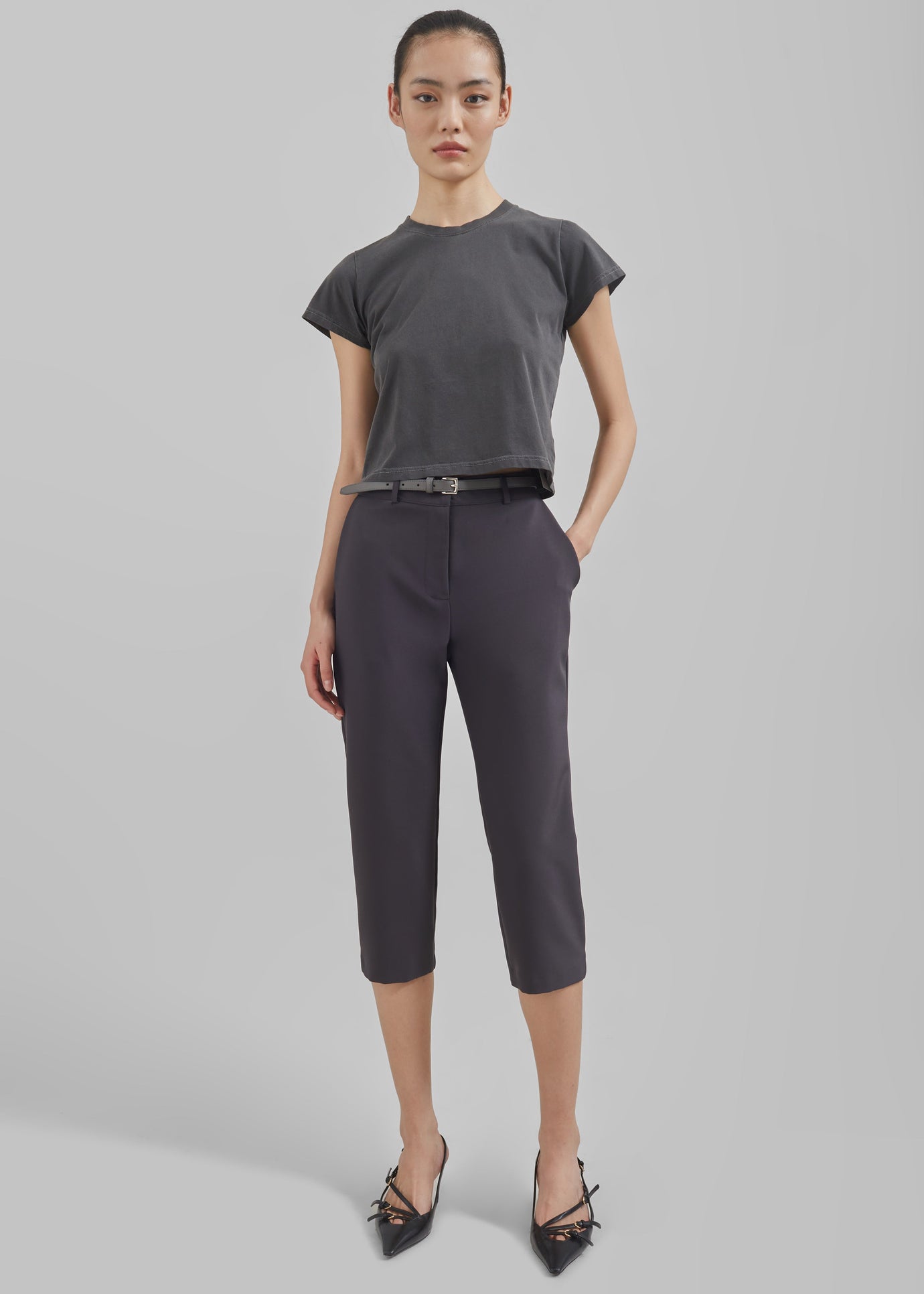 Emersyn Capri Pants - Charcoal