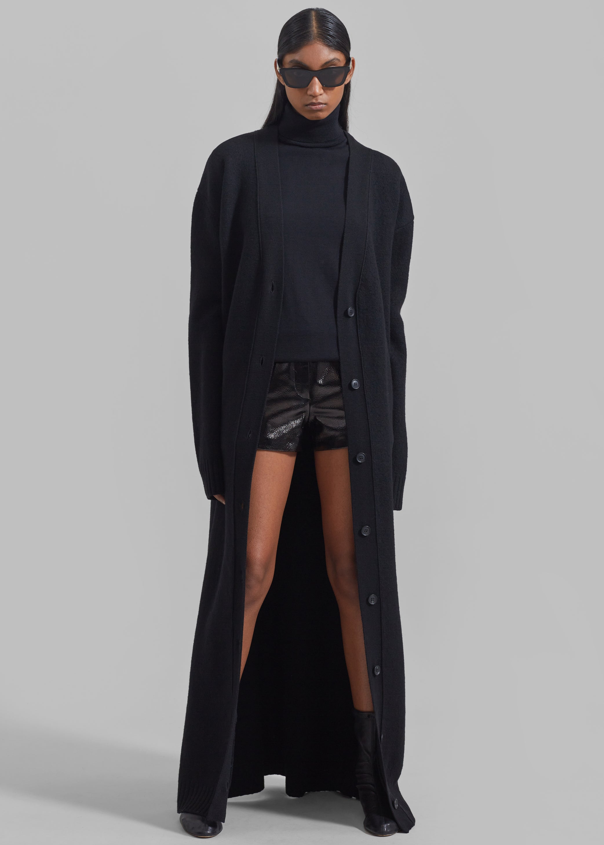 Shop the look image for Emi Long Knit Cardigan - Black