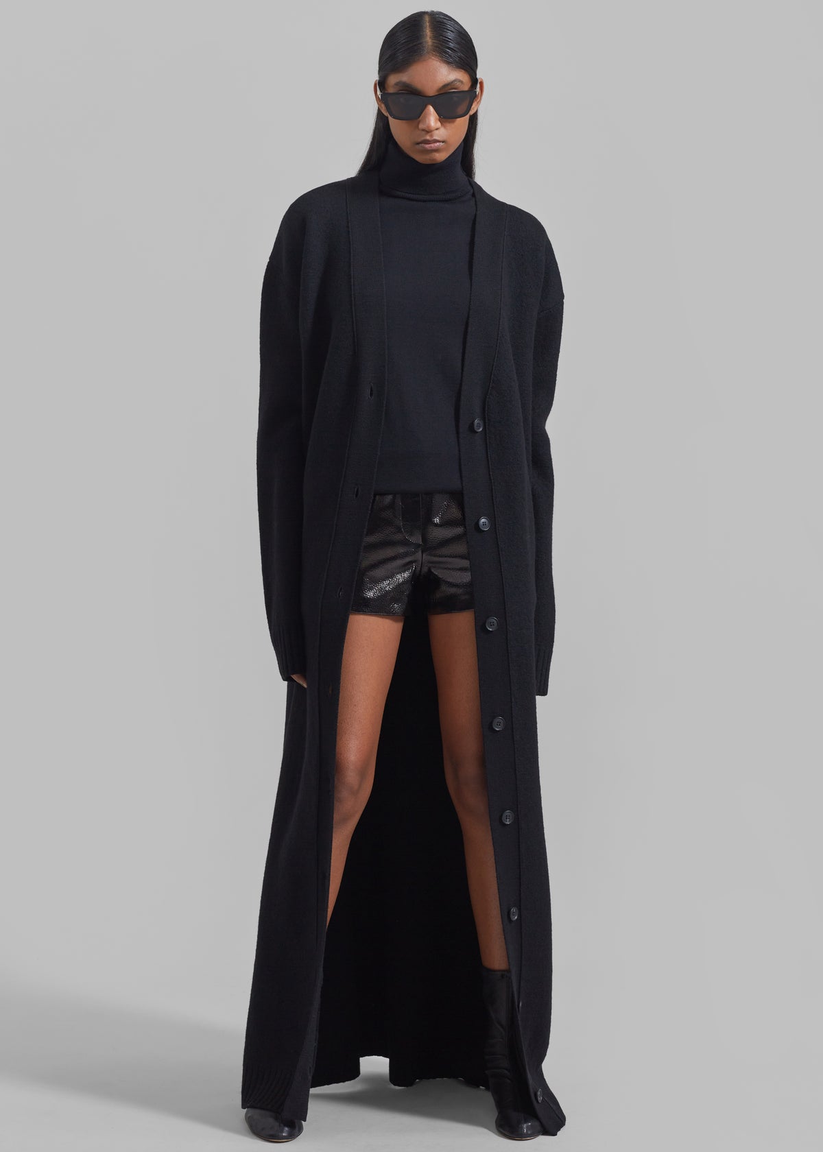 Emi Long Knit Cardigan Black – The Frankie Shop Europe