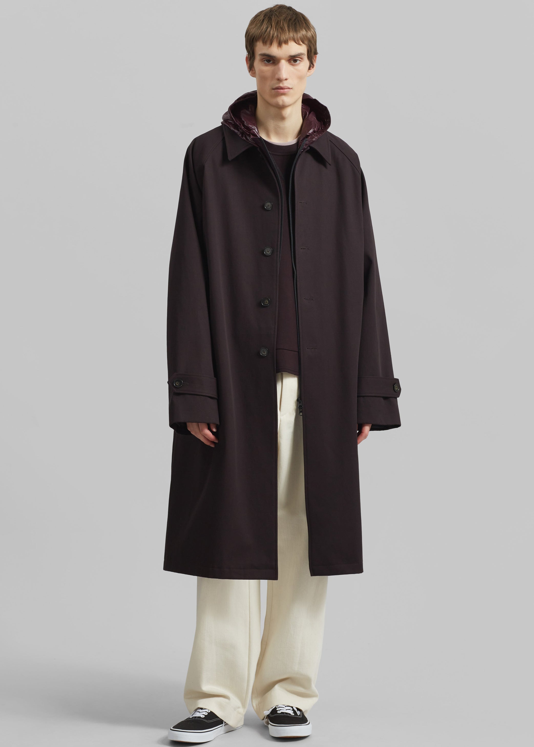 Shop the look image for Emil Trench - Dark Plum