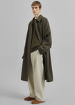 Trench Emil en mélange de laine - Vert kaki