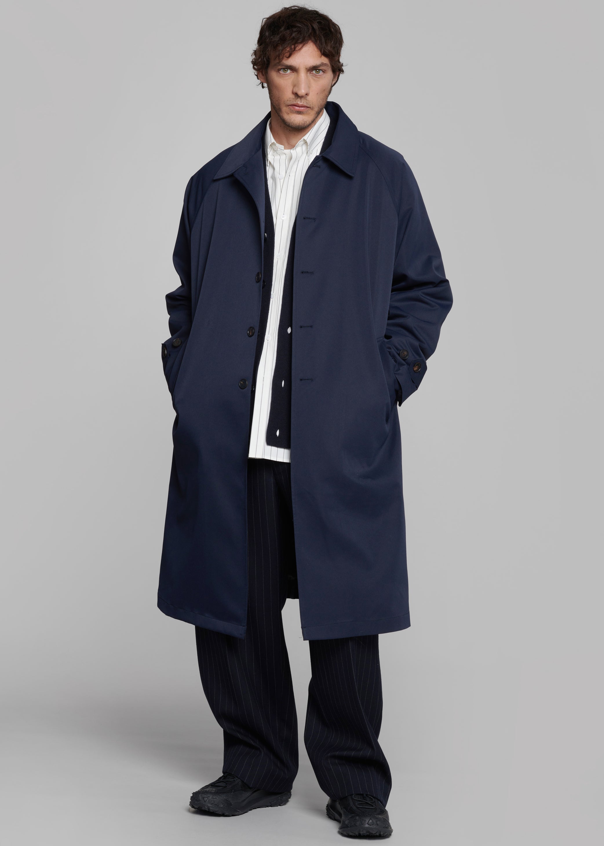 Shop the look image for Beo Suit Pants - Navy/White Pinstripe