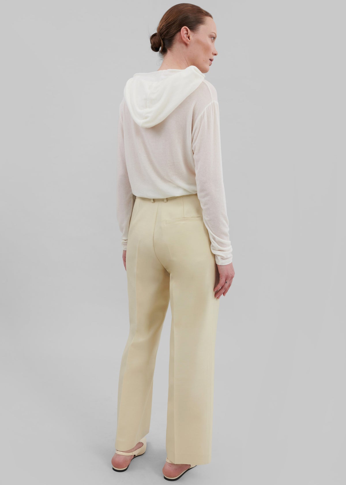 Emra Silk Trousers - Pale Yellow - 11