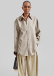 Camicia Ennio tono su tono - Quadri beige