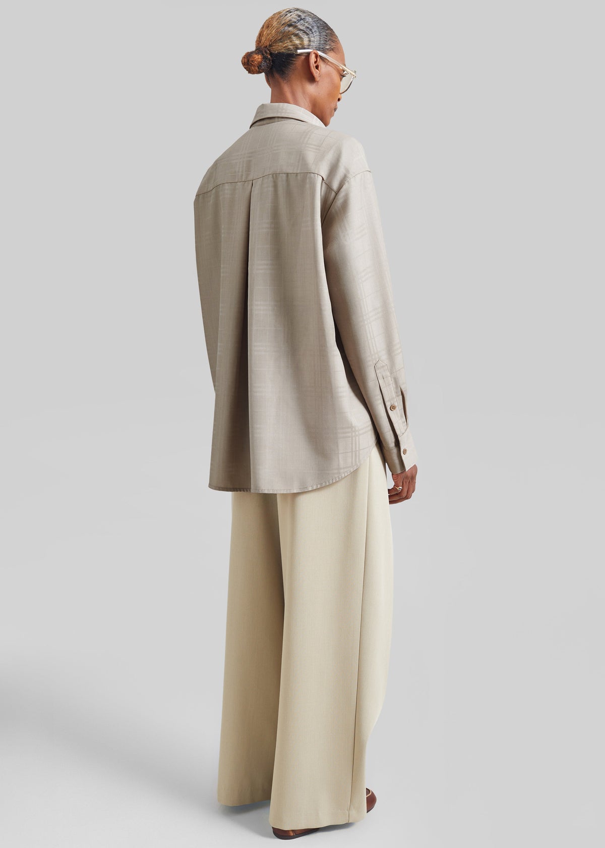 Camicia Ennio tono su tono - Quadri beige