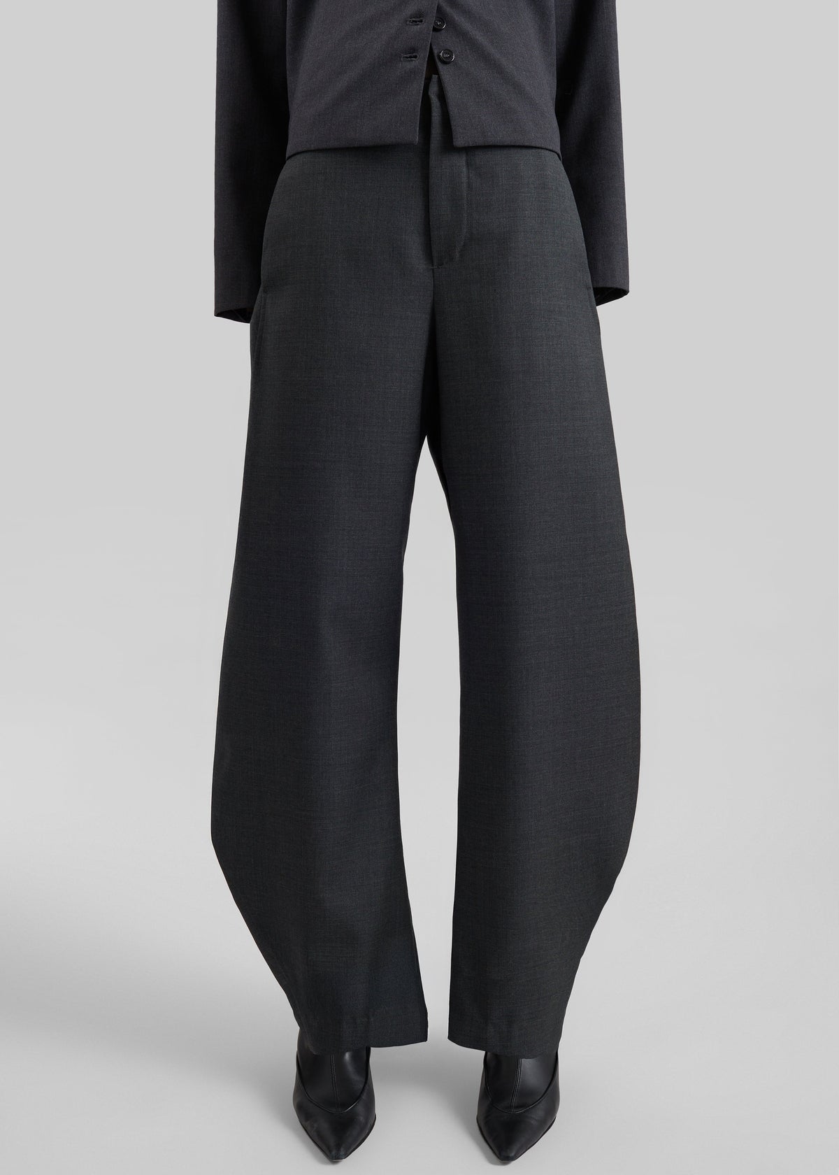 Pantaloni barrel Enya - Grigio scuro mélange