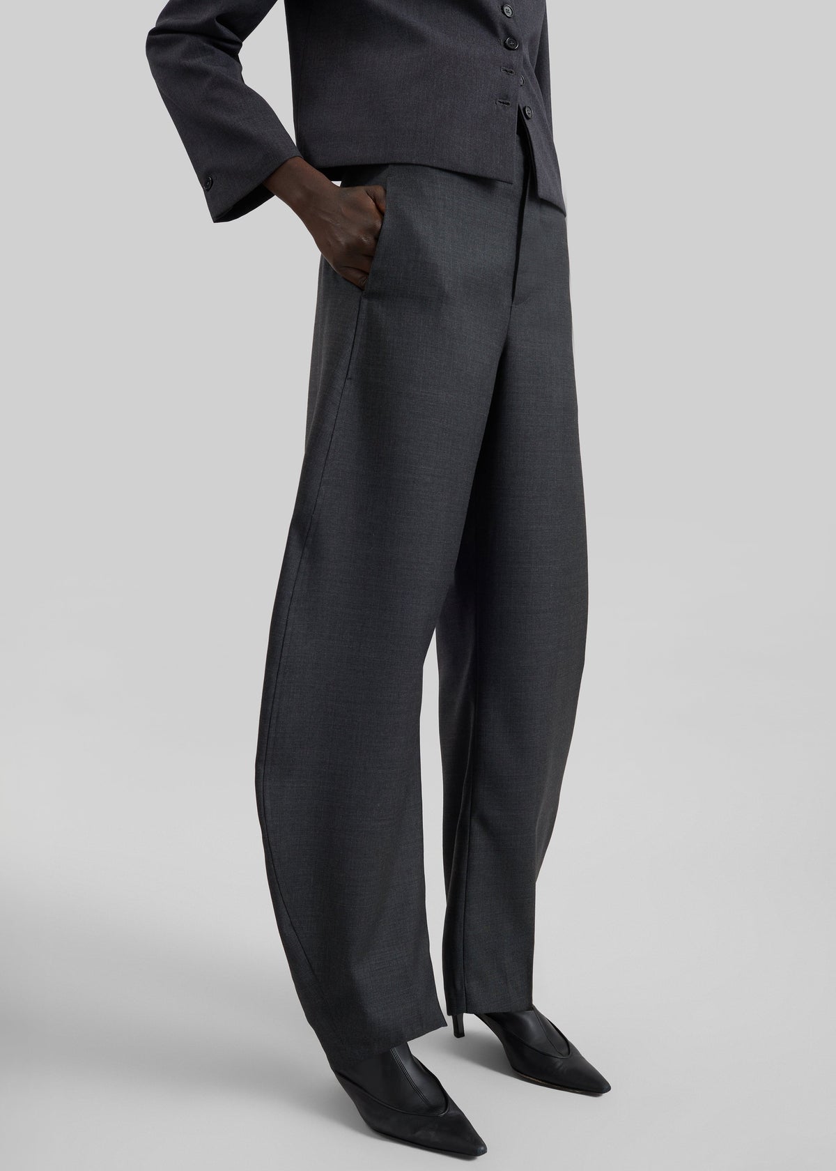 Pantaloni barrel Enya - Grigio scuro mélange