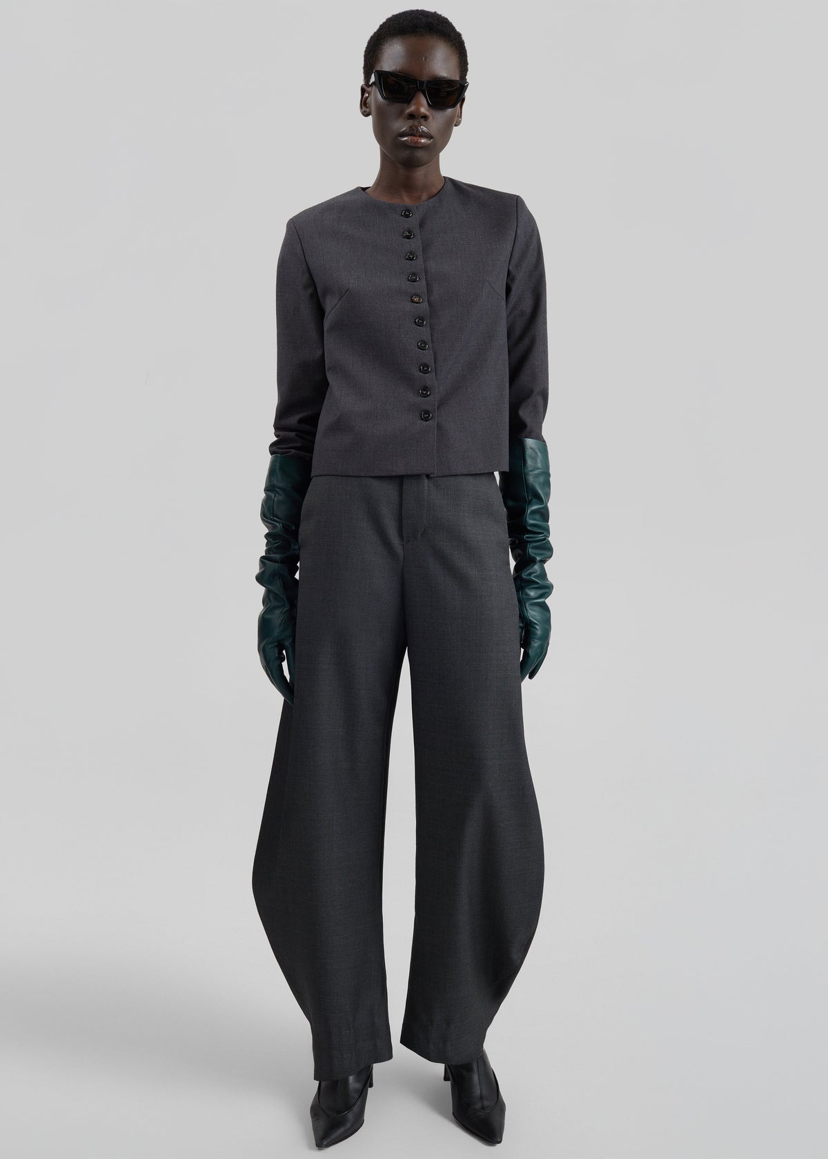 Pantaloni barrel Enya - Grigio scuro mélange