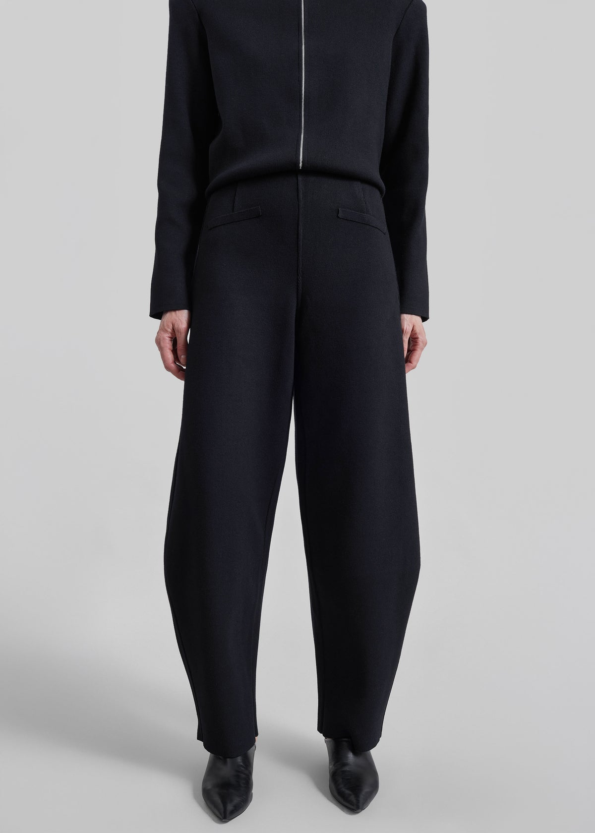 Pantalon Barrel Enya en maille - Noir