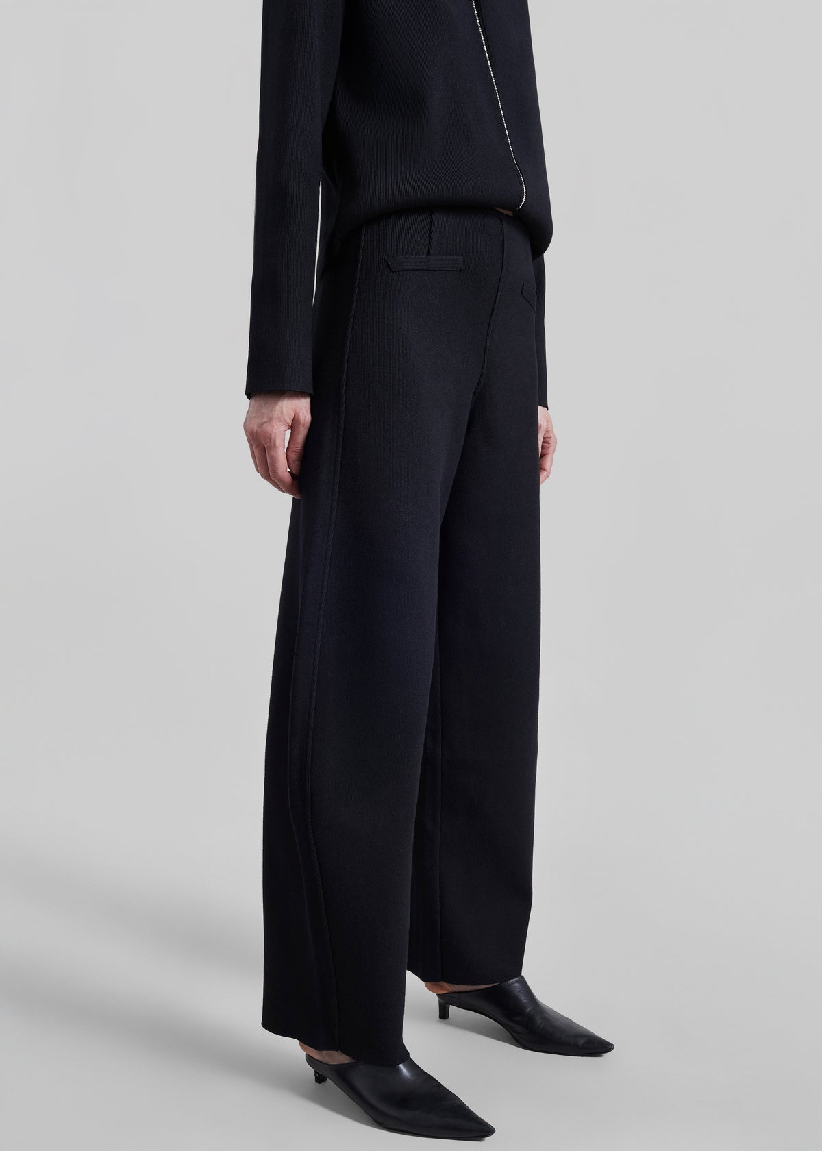 Pantalon Barrel Enya en maille - Noir