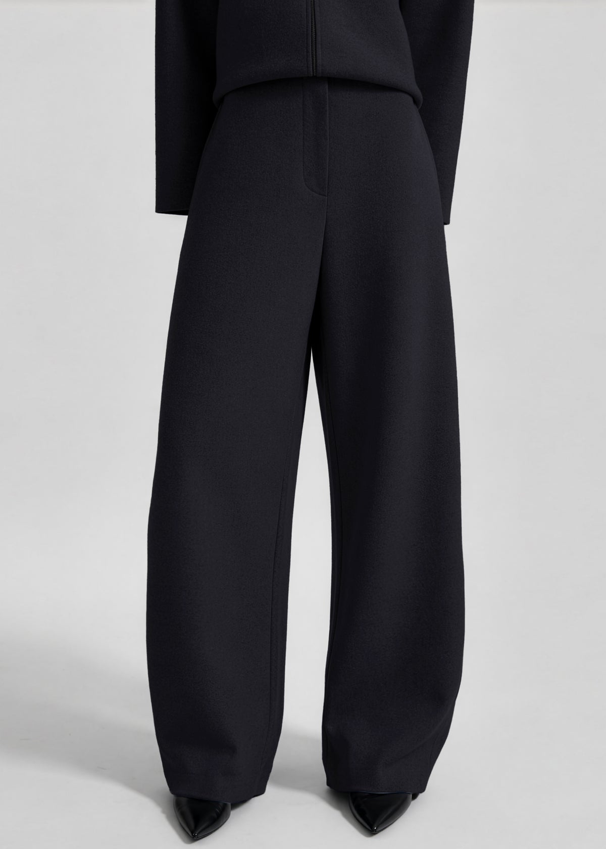 Pantalon Barrel Enya en maille - Noir