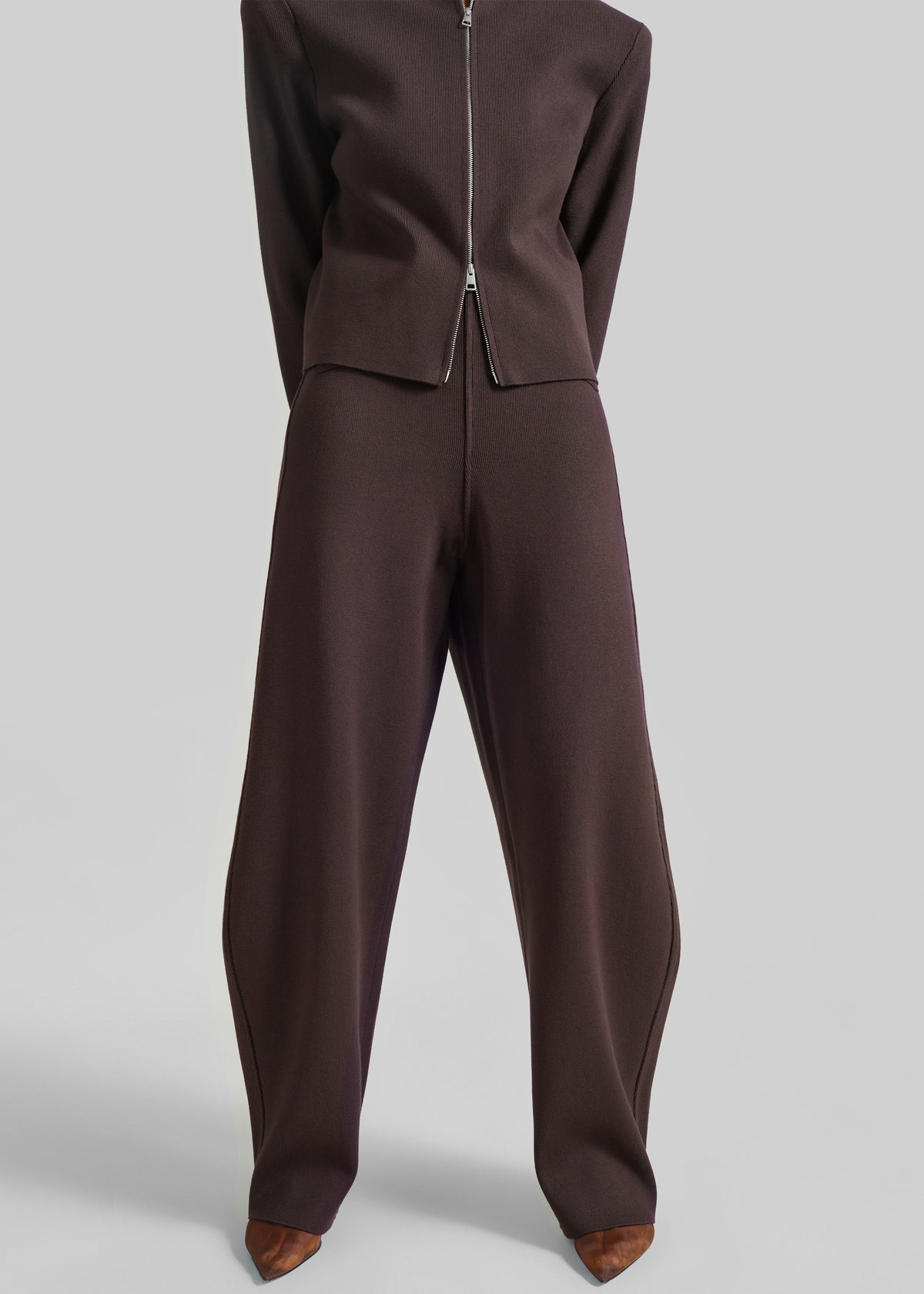 Pantaloni Enya barrel in maglia - Marrone