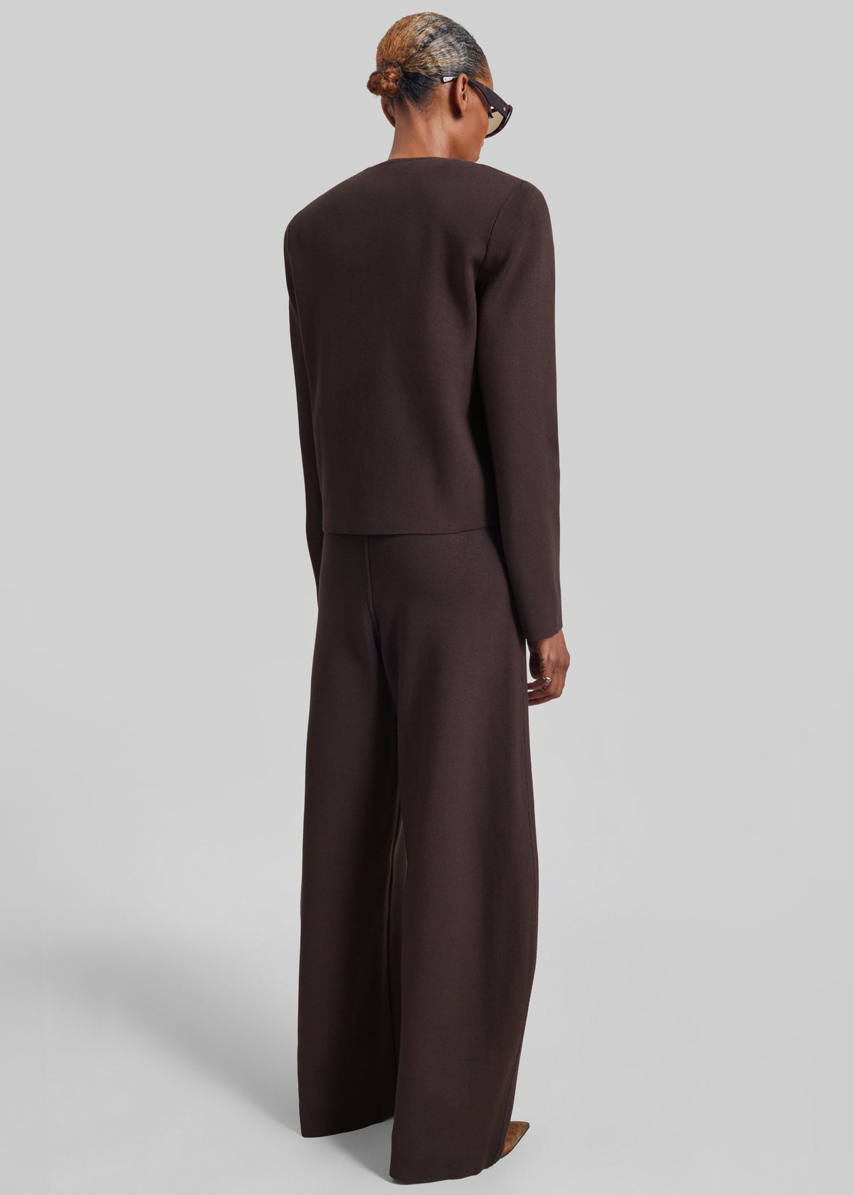 Pantaloni Enya barrel in maglia - Marrone