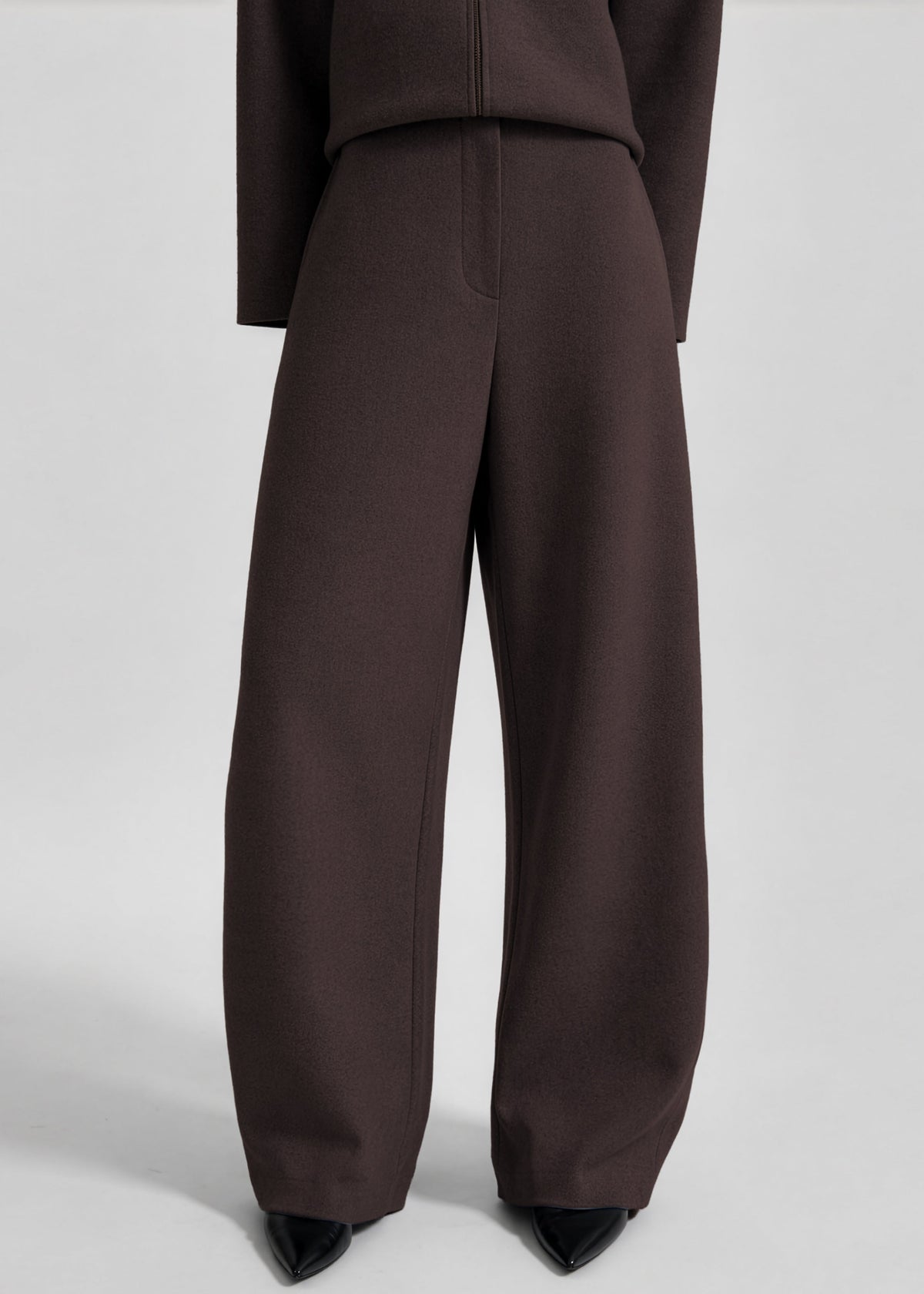 Pantaloni Enya barrel in maglia - Marrone