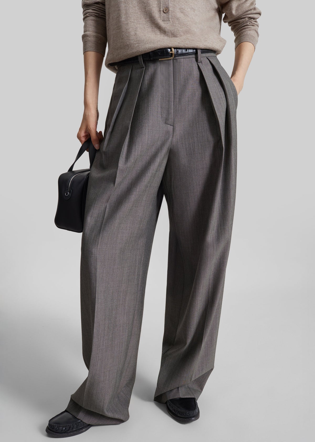 Pantalon Erena plissé - Taupe foncé - 2