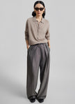 Pantalon Erena plissé - Taupe foncé