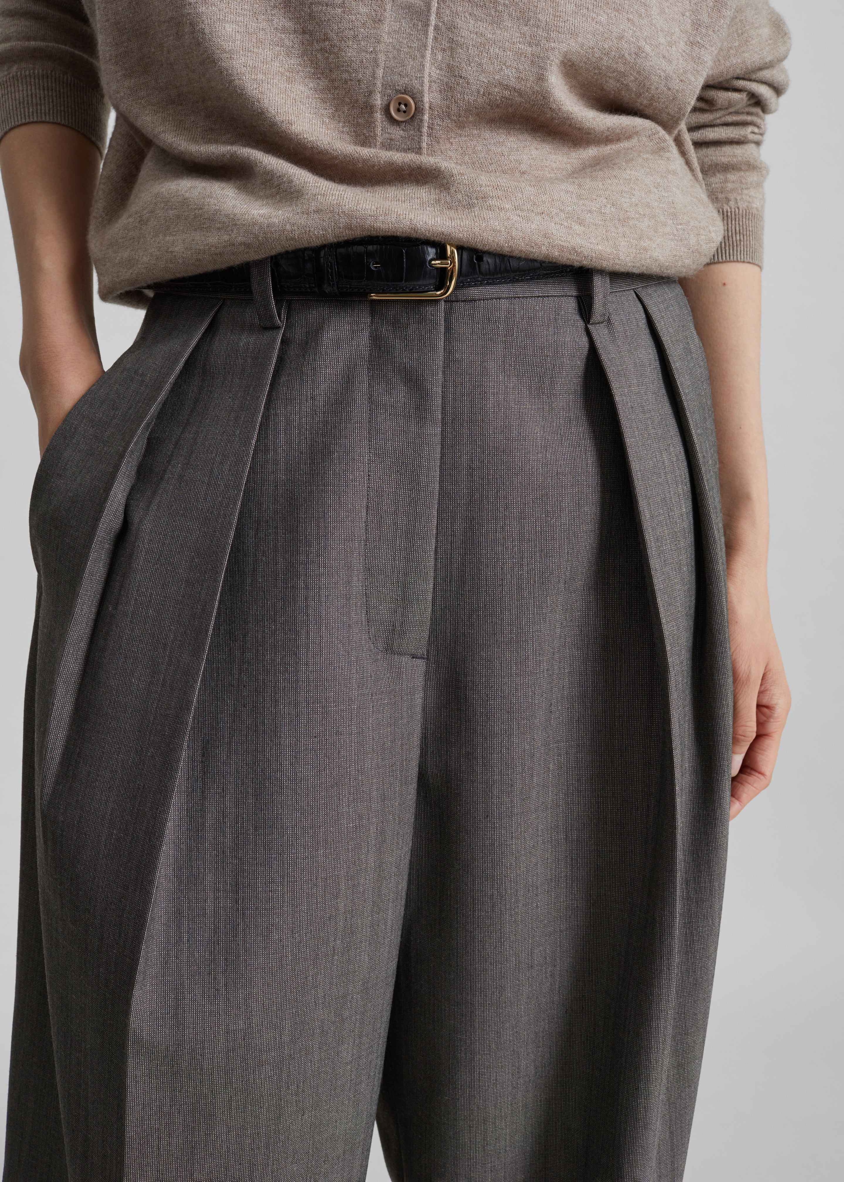 Pantalon Erena plissé - Taupe foncé - 4