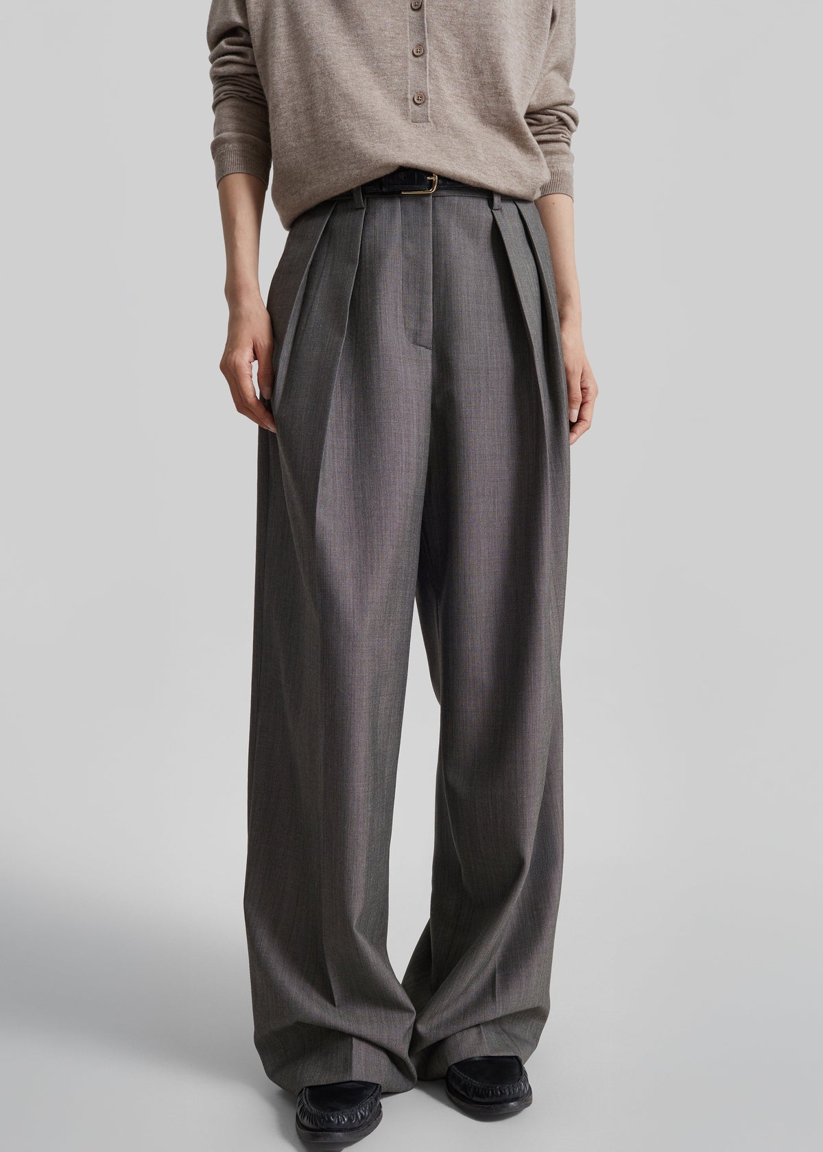 Pantalon Erena plissé - Taupe foncé - 5