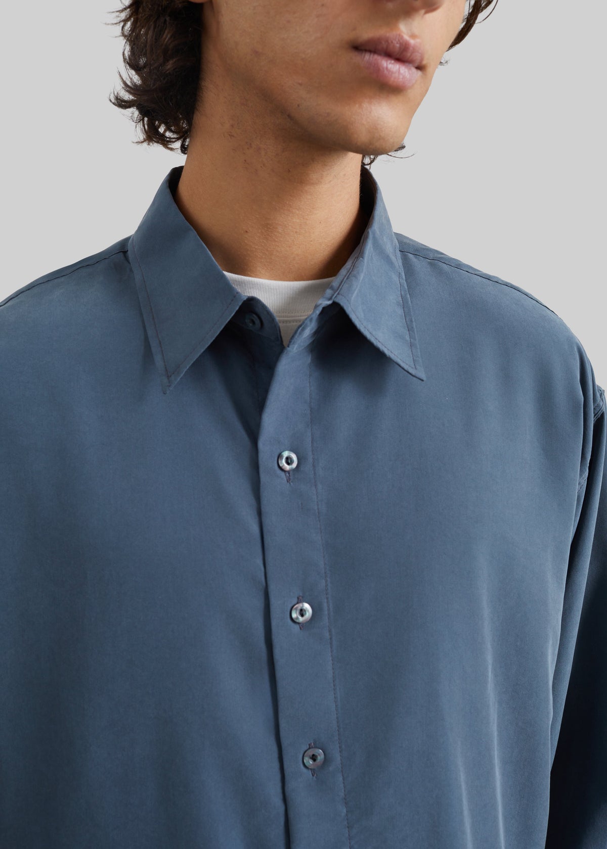 Ernest Soft Fluid Shirt - Slate Grey