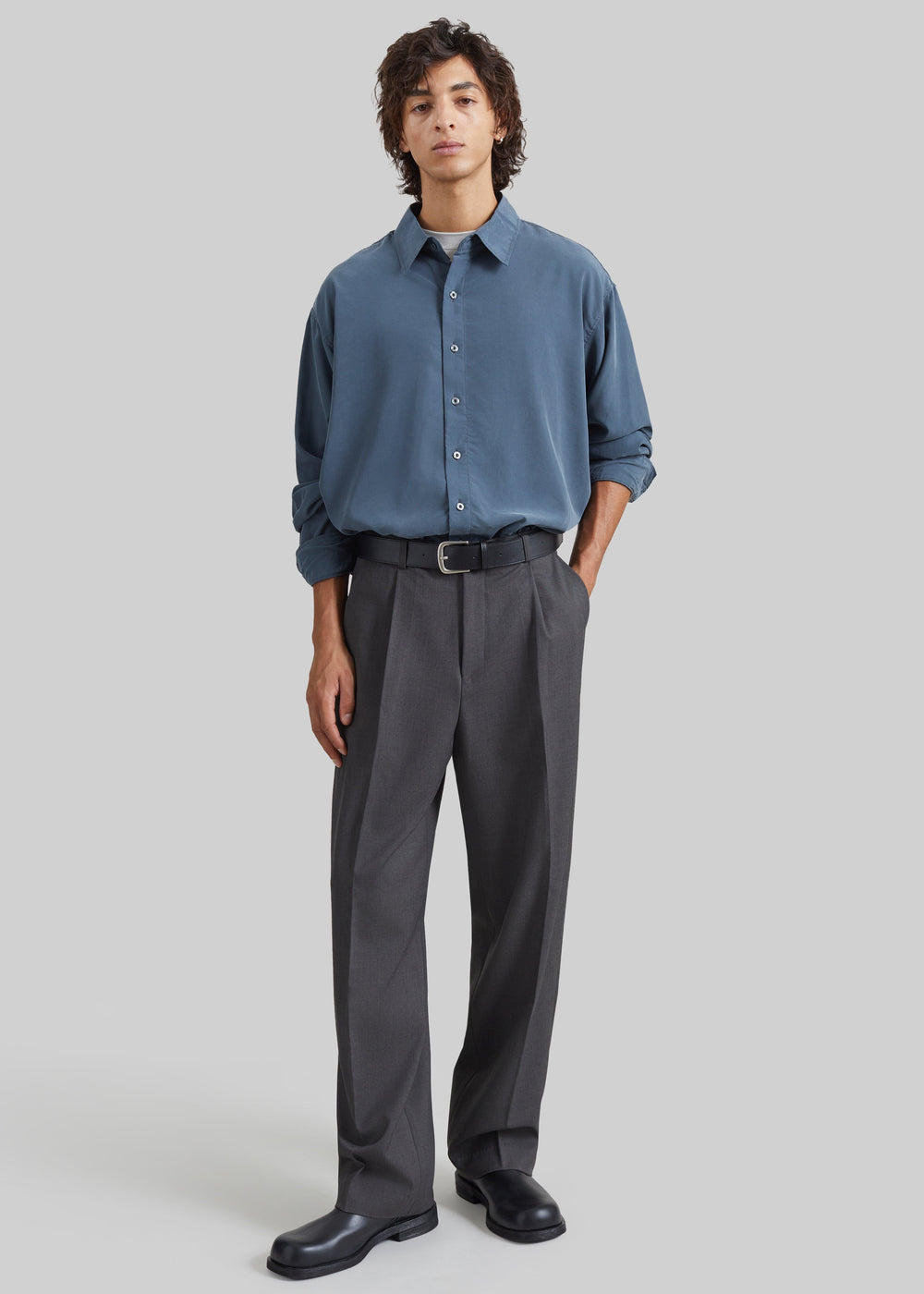 Ernest Soft Fluid Shirt - Slate Grey - 1
