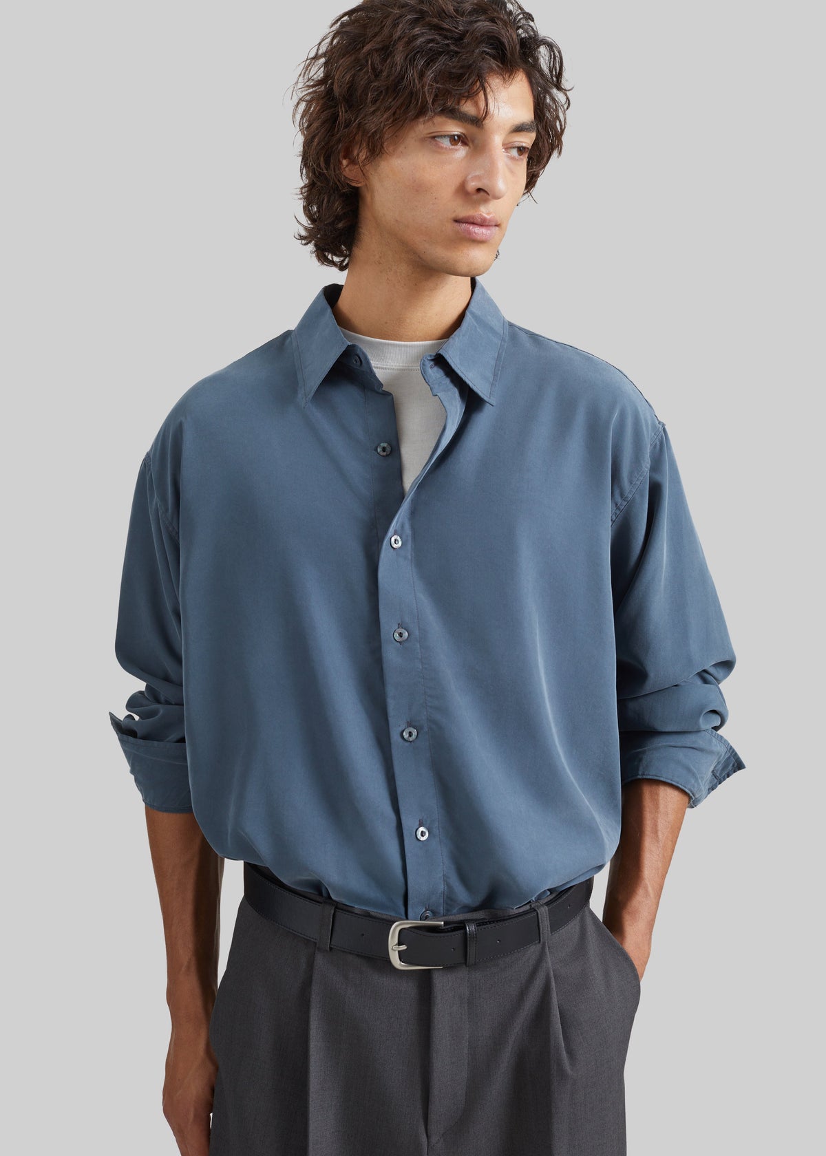 Ernest Soft Fluid Shirt - Slate Grey