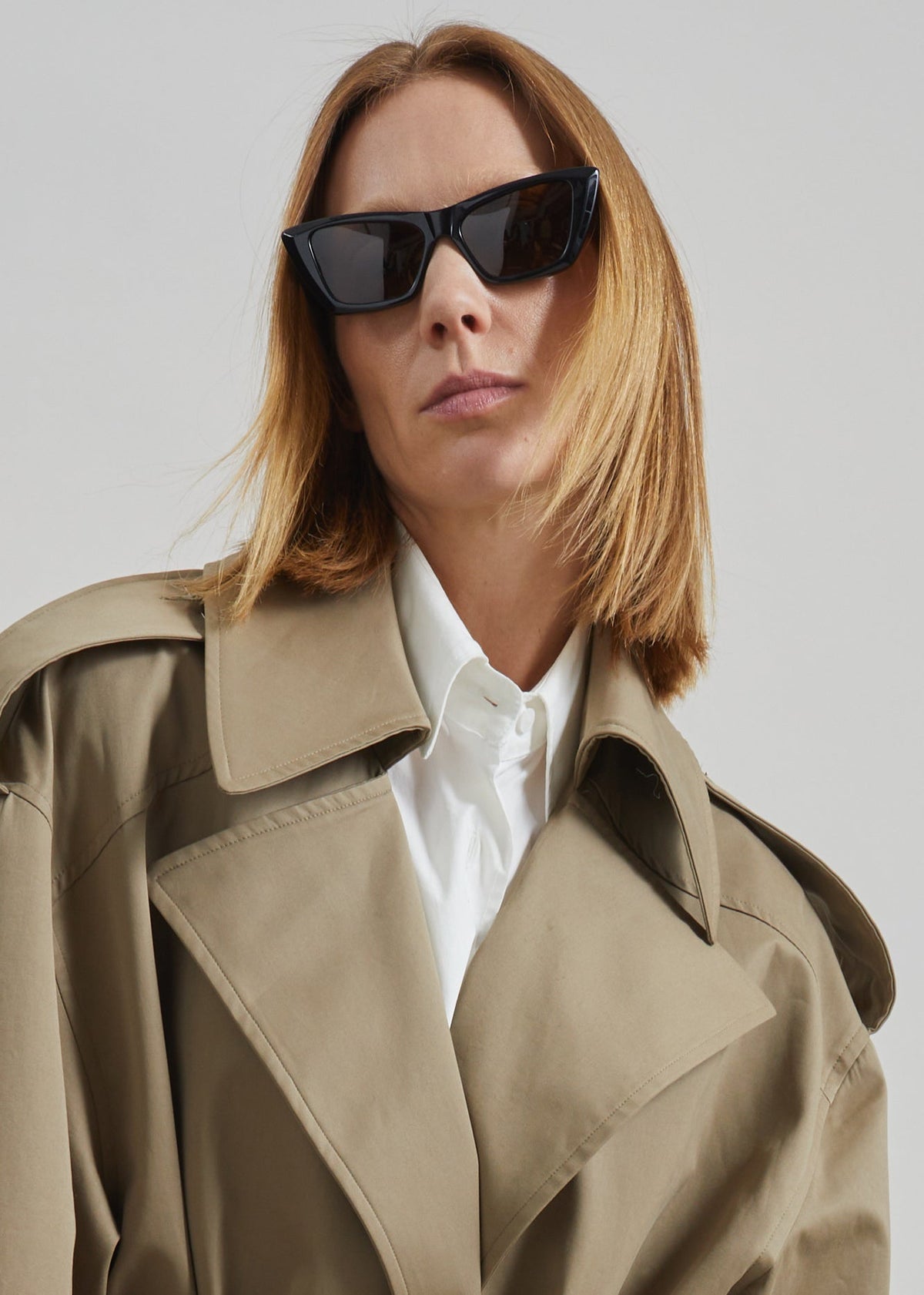 Esben Cotton Trench Coat - Light Taupe