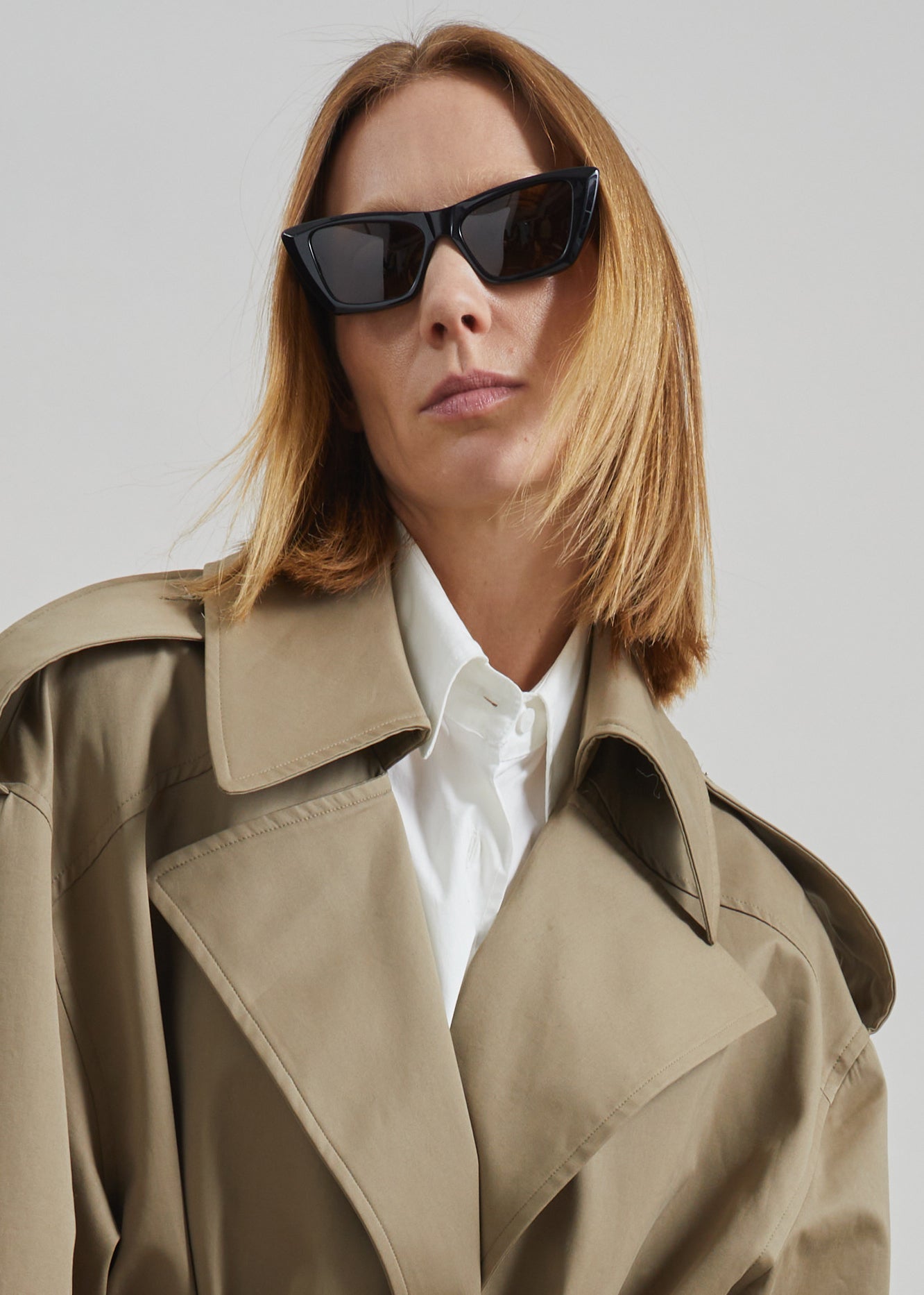 Esben Cotton Trench Coat - Light Taupe