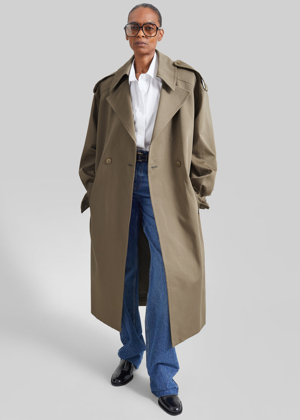 Esben Cotton Trench Coat - Light Taupe