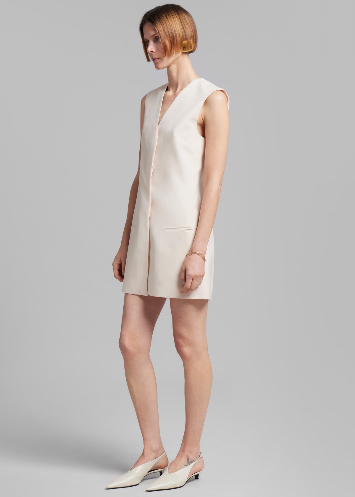 Esse Studios Portia Tailored Mini Dress - Crema - 4