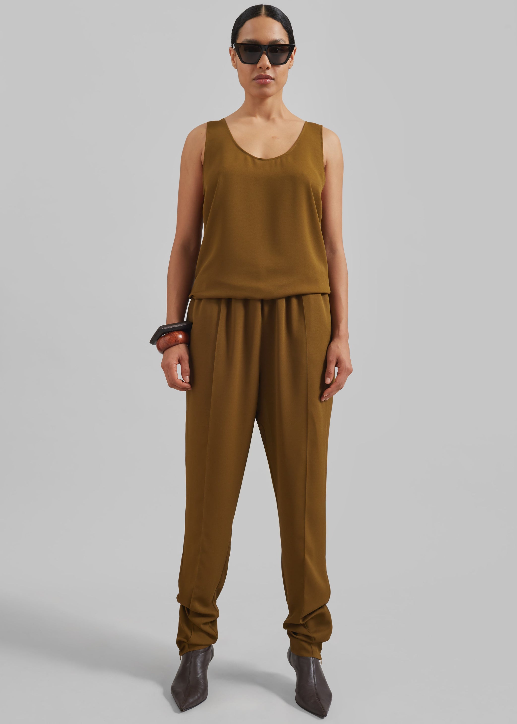 Shop the look image for Esten Fluid Tank Top - Khaki Bronze