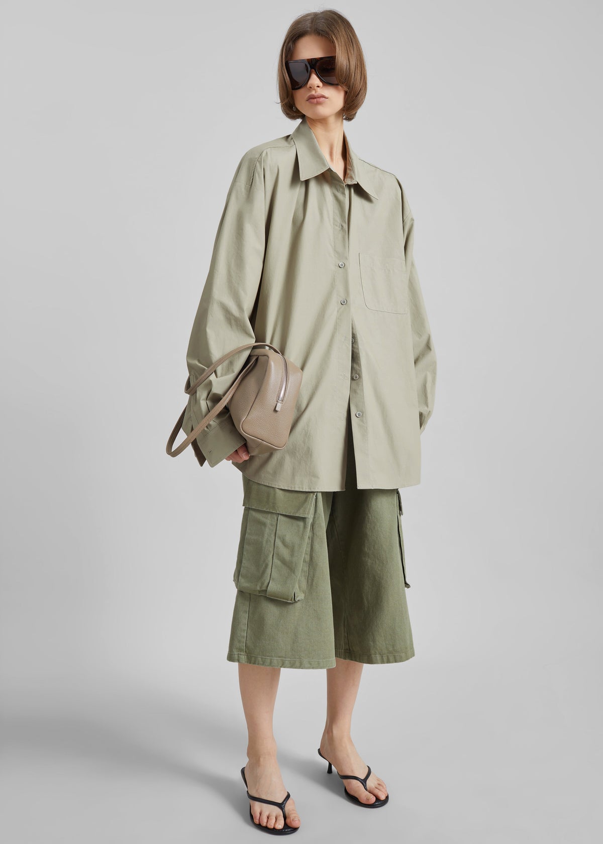 Eston Cotton Oversized Shirt - Sage - 6