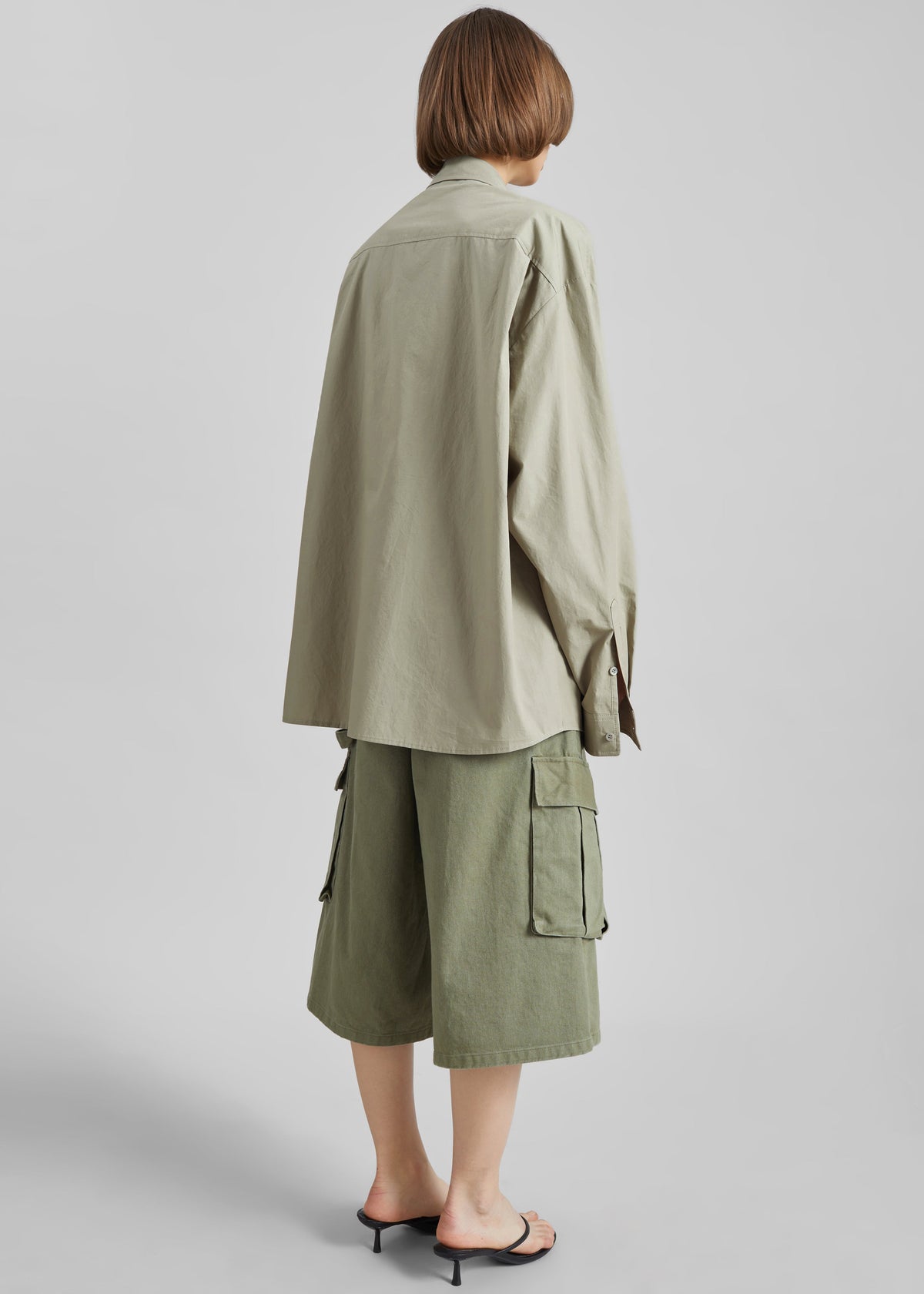 Eston Cotton Oversized Shirt - Sage - 7