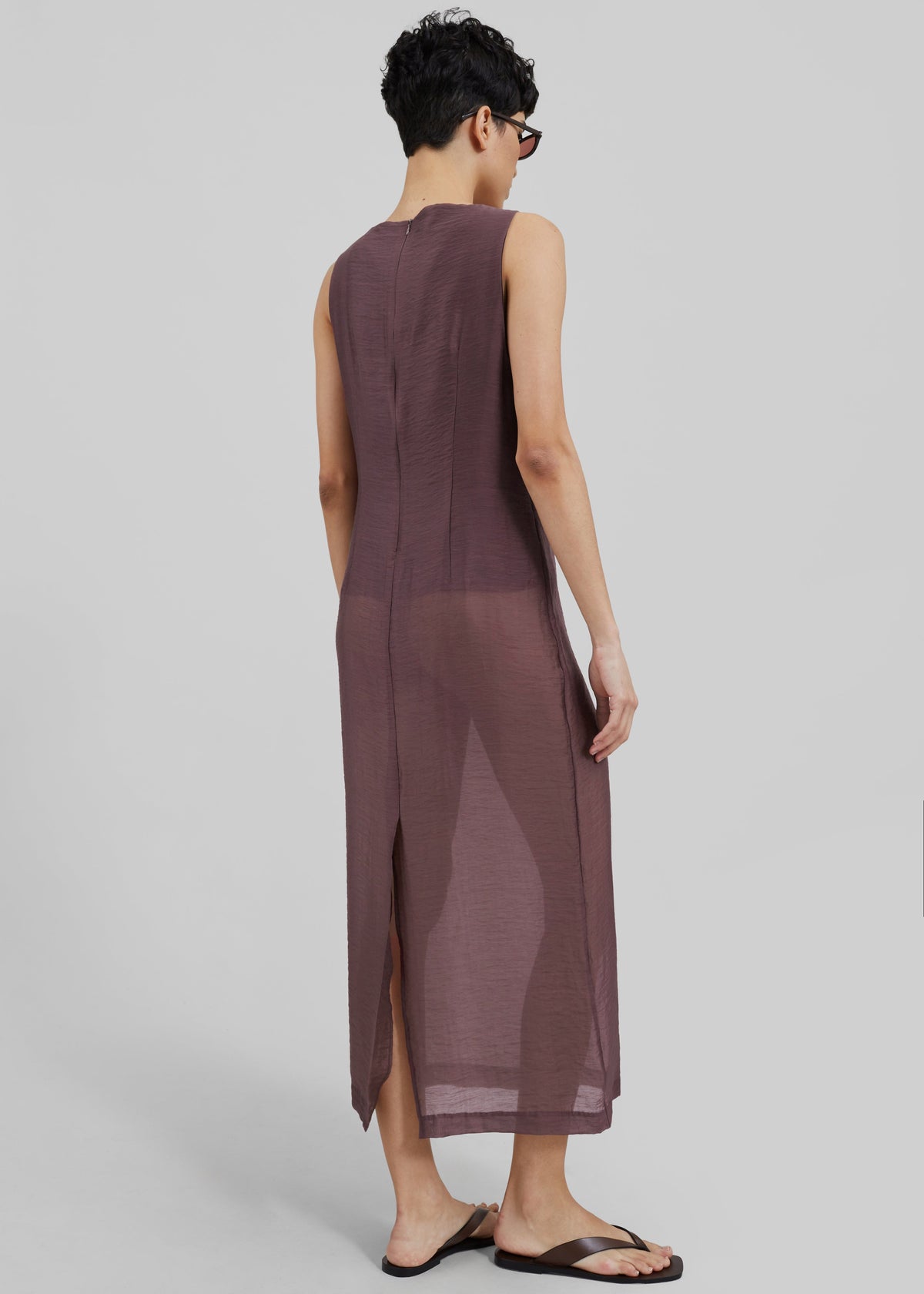 Etta Sheer Maxi Dress - Brown - 6