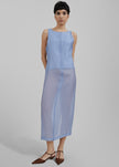 Etta Sheer Maxi Dress - Dusty Blue