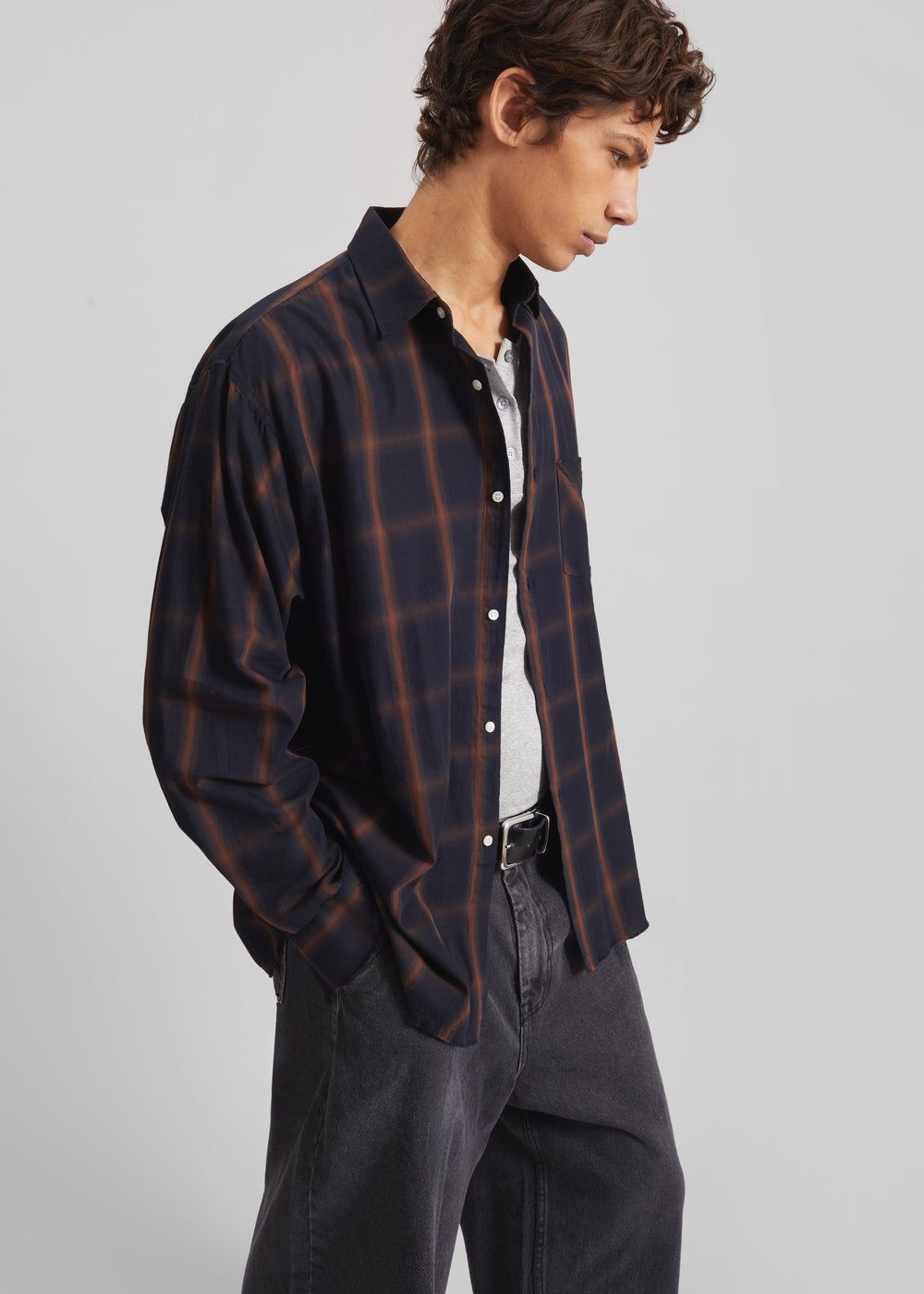 Evald Shirt - Navy Plaid - 1