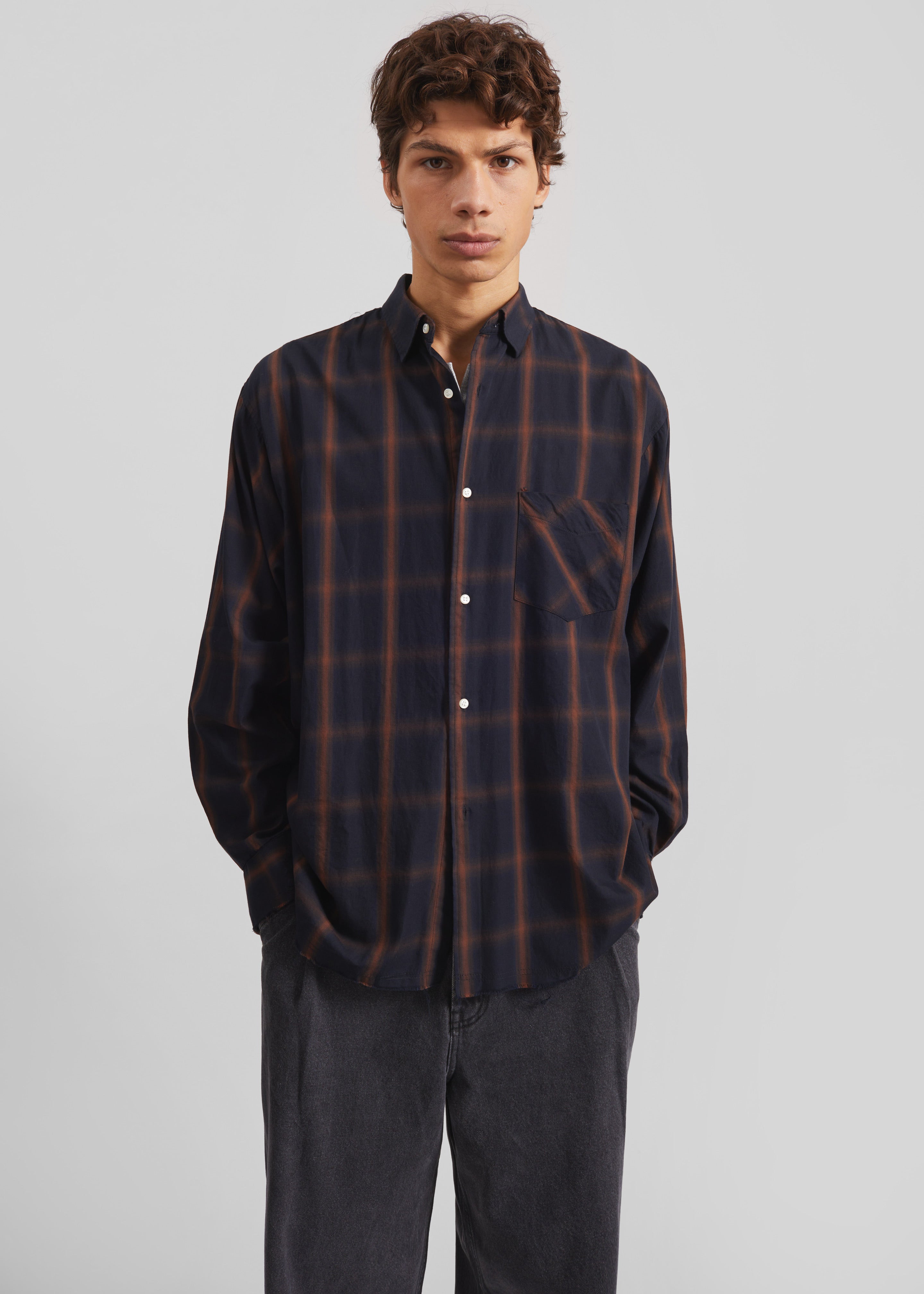 Evald Shirt - Navy Plaid - 5