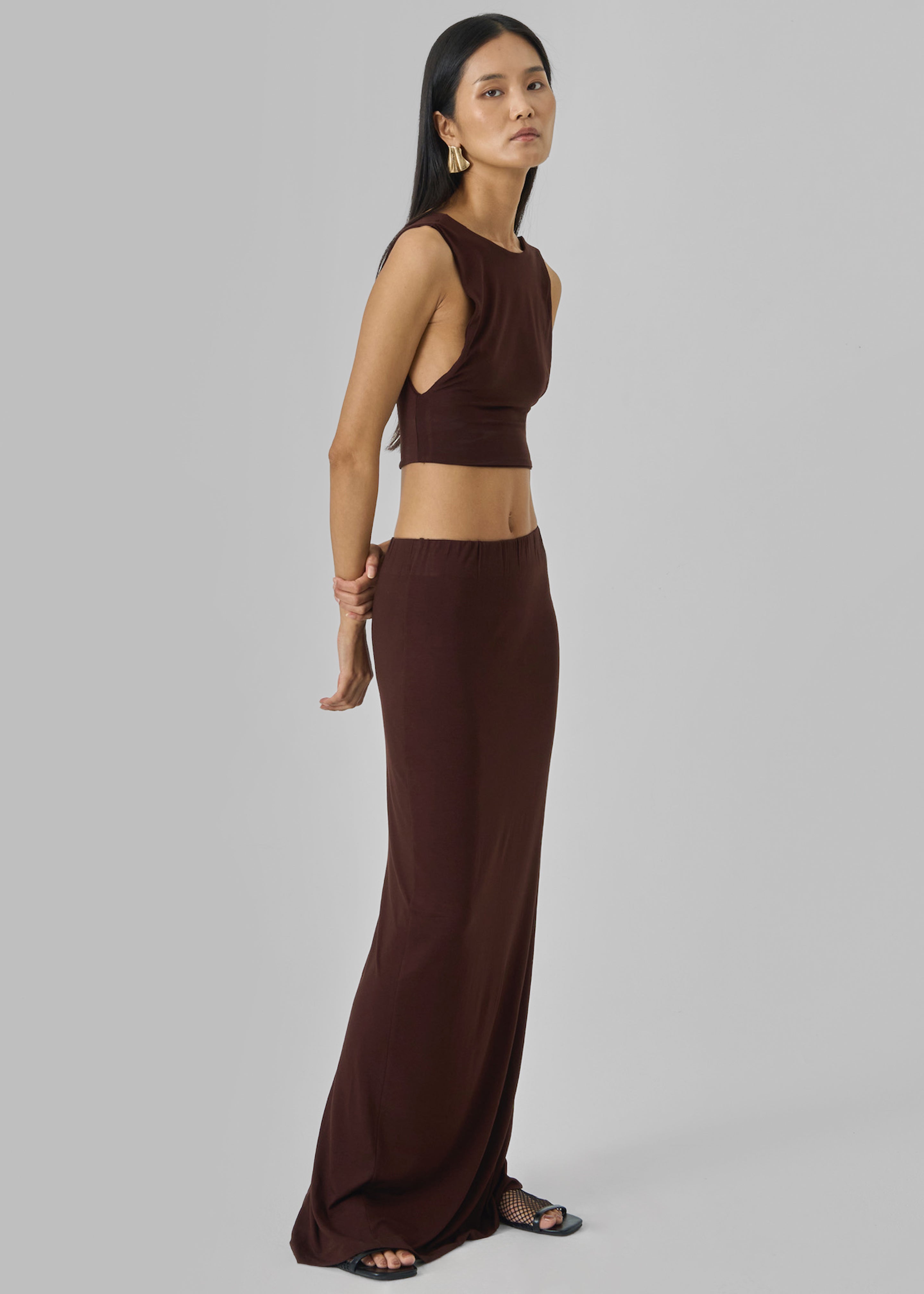 Evangeline Maxi Skirt - Brown - 9