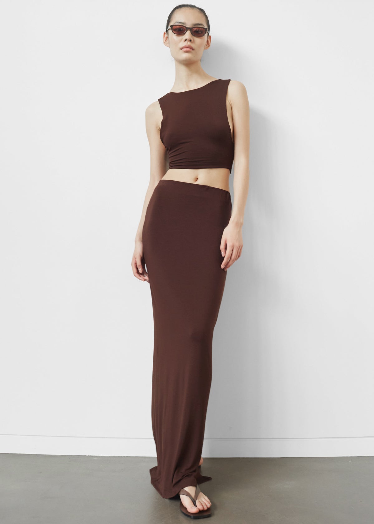 Evangeline Maxi Skirt - Brown - 4