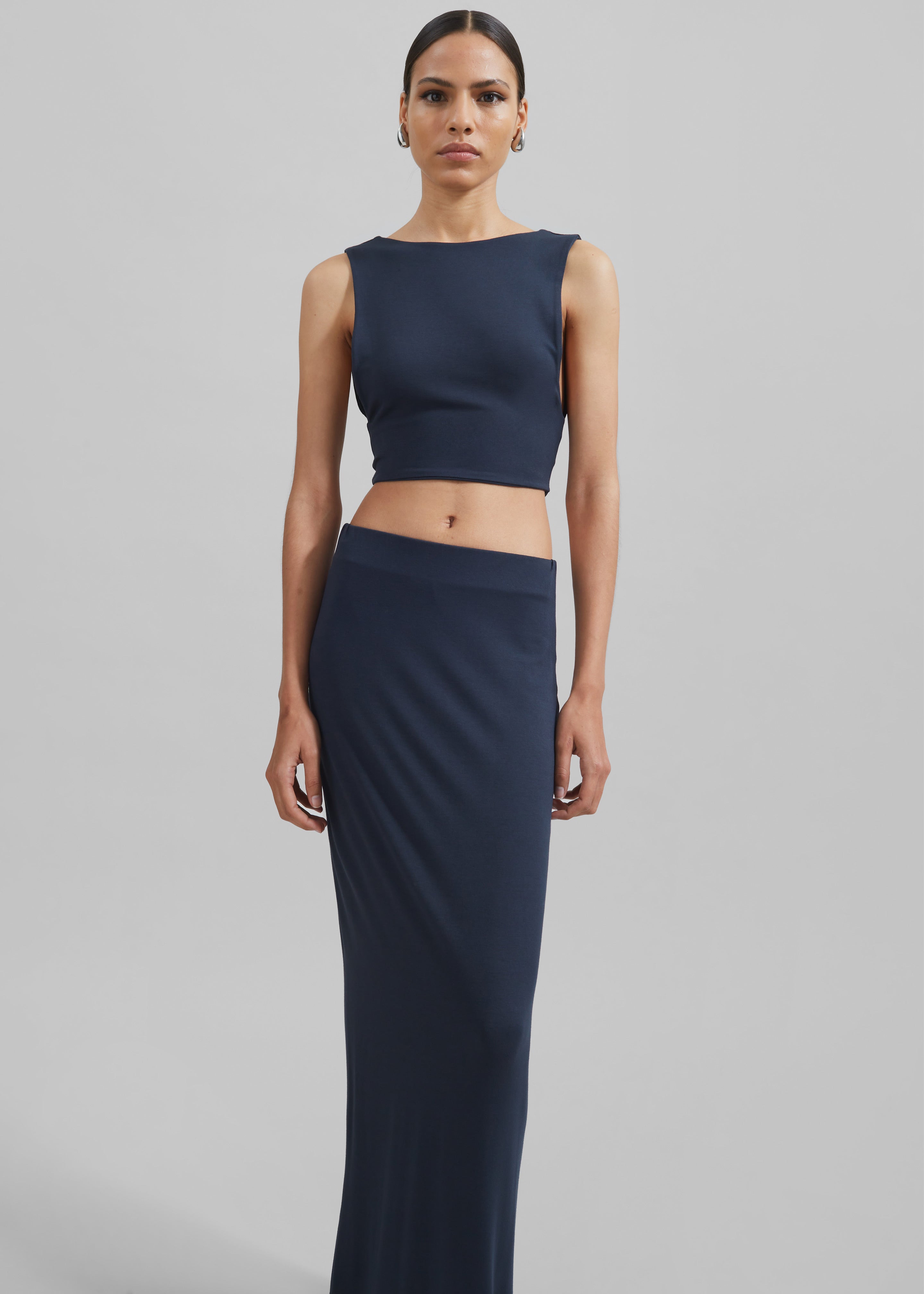 Evangeline Maxi Skirt - Navy - 4