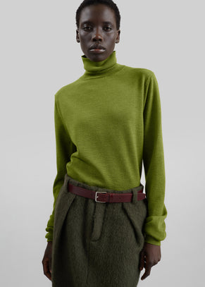 Maglione Eve dolcevita sottile - Verde militare