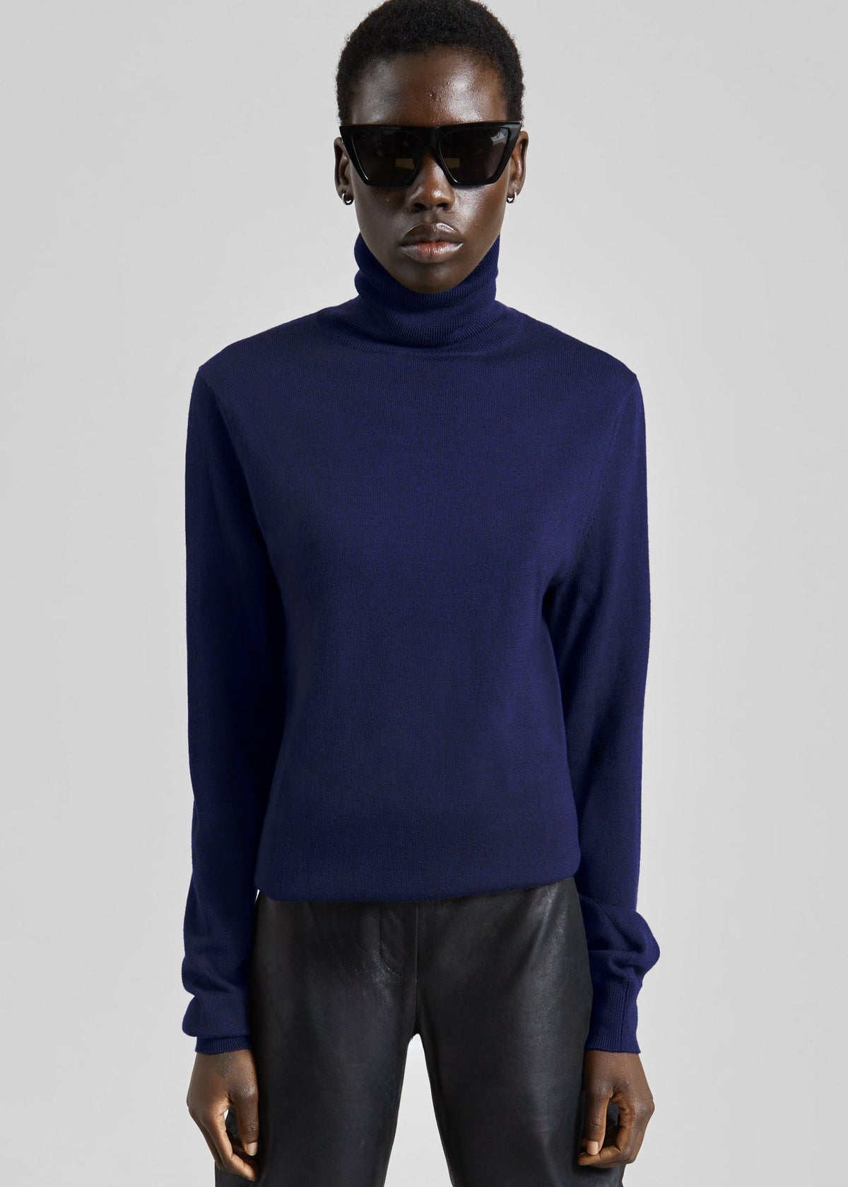 Eve Thin Turtleneck Sweater - Blue - 3