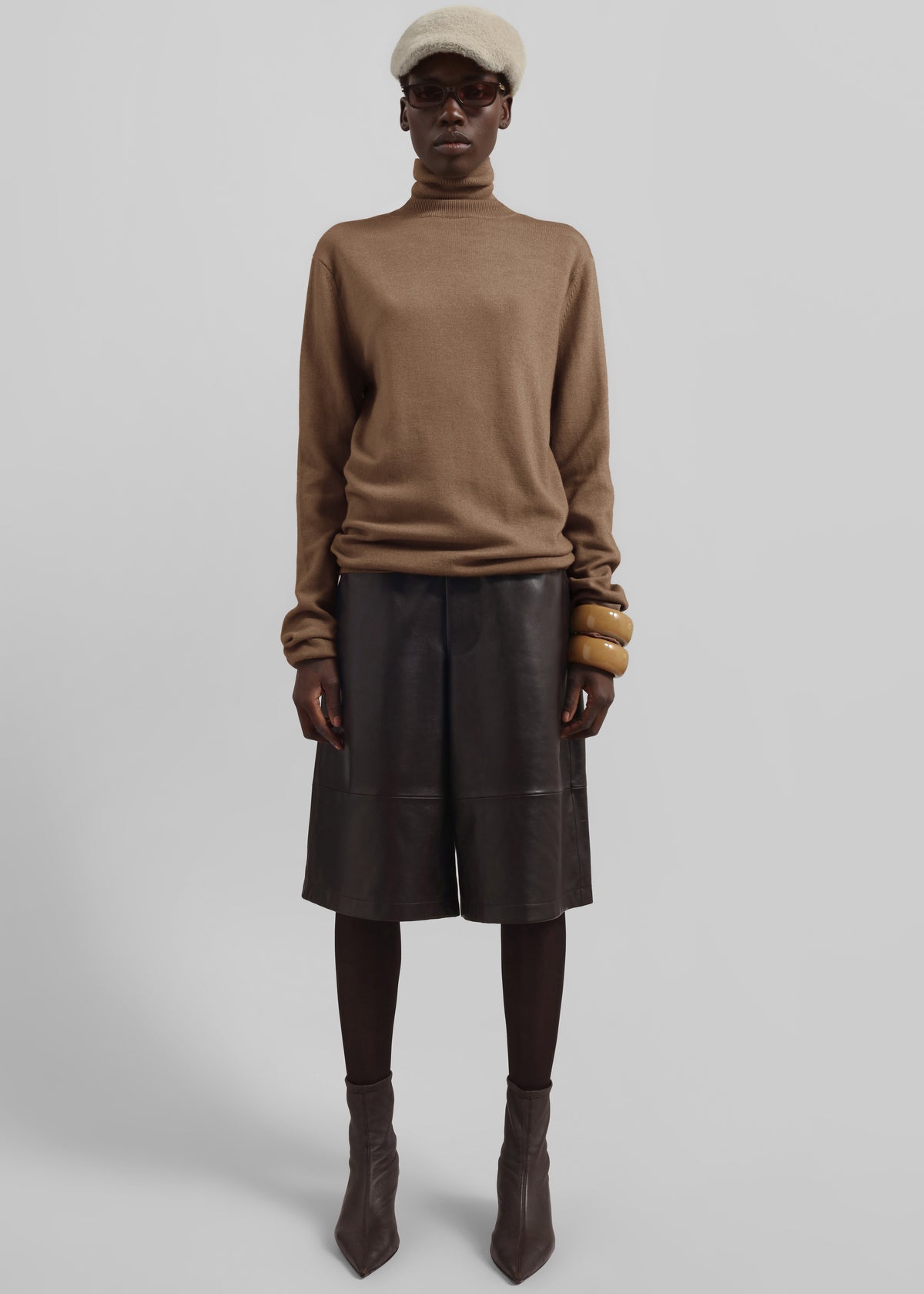 Eve Thin Turtleneck Sweater - Camel - 5