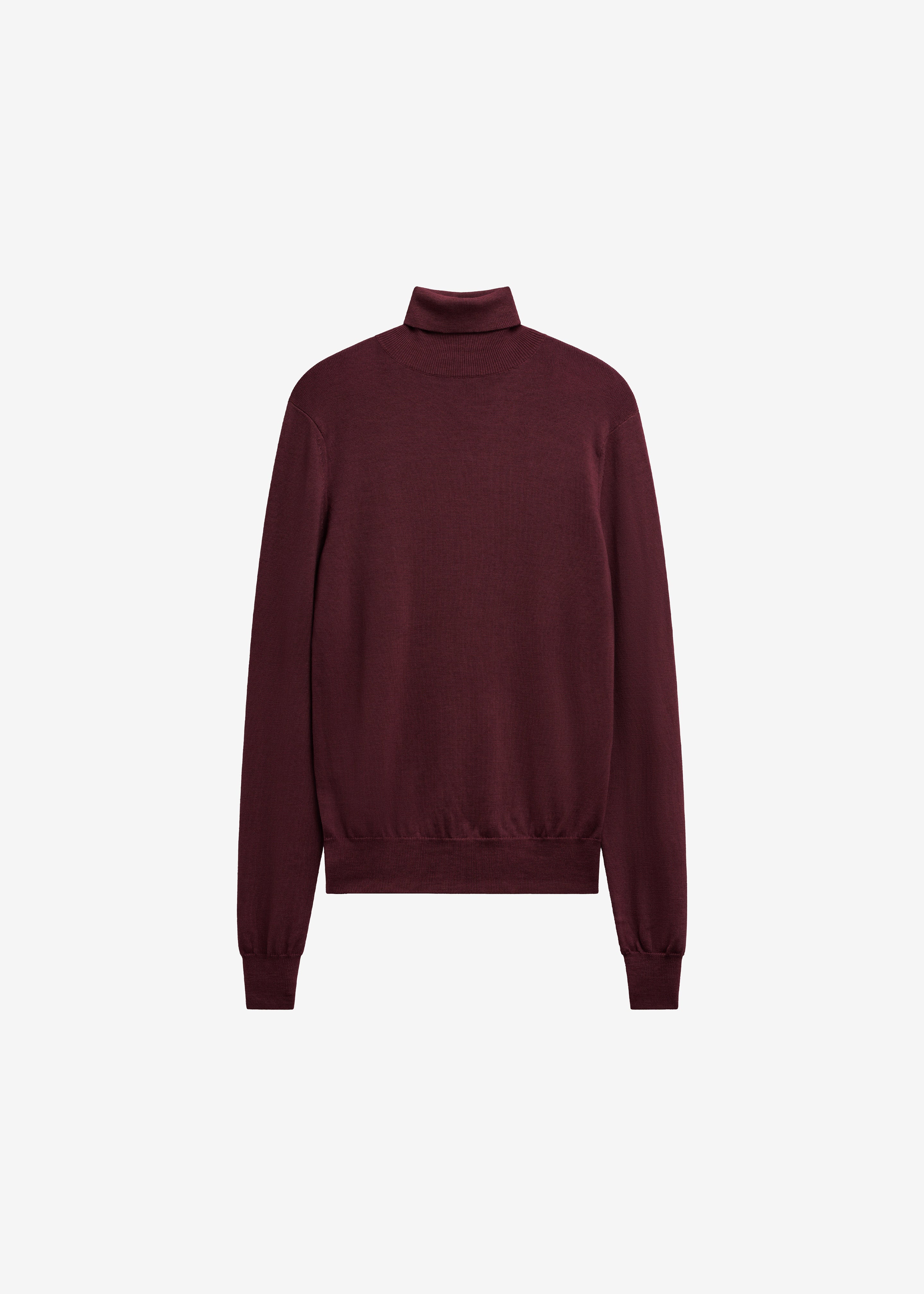 Eve Thin Turtleneck Sweater - Burgundy - 8