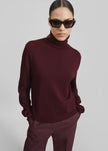 Eve Thin Turtleneck Sweater - Burgundy